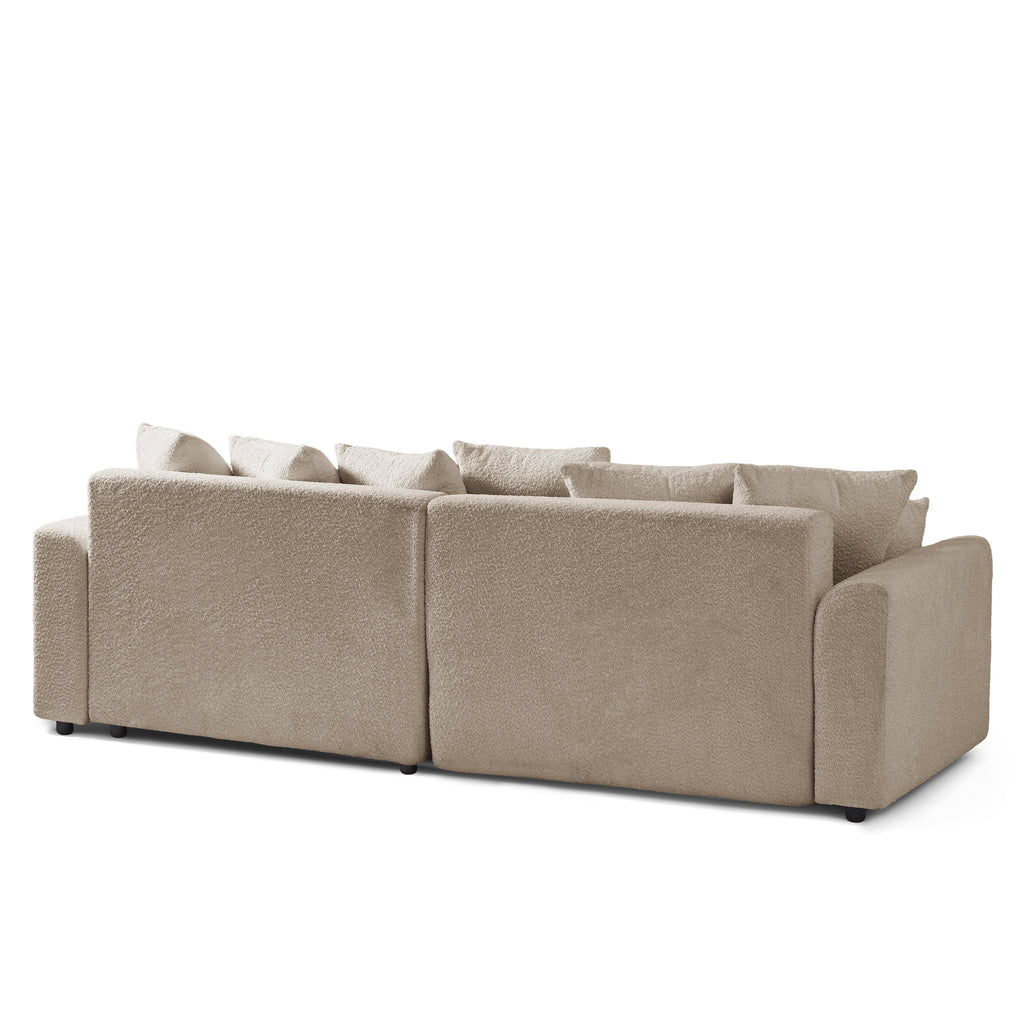 Convertible & Reversible Corner Sofa Soline 4 Seater Fabric Taupe – Taupe