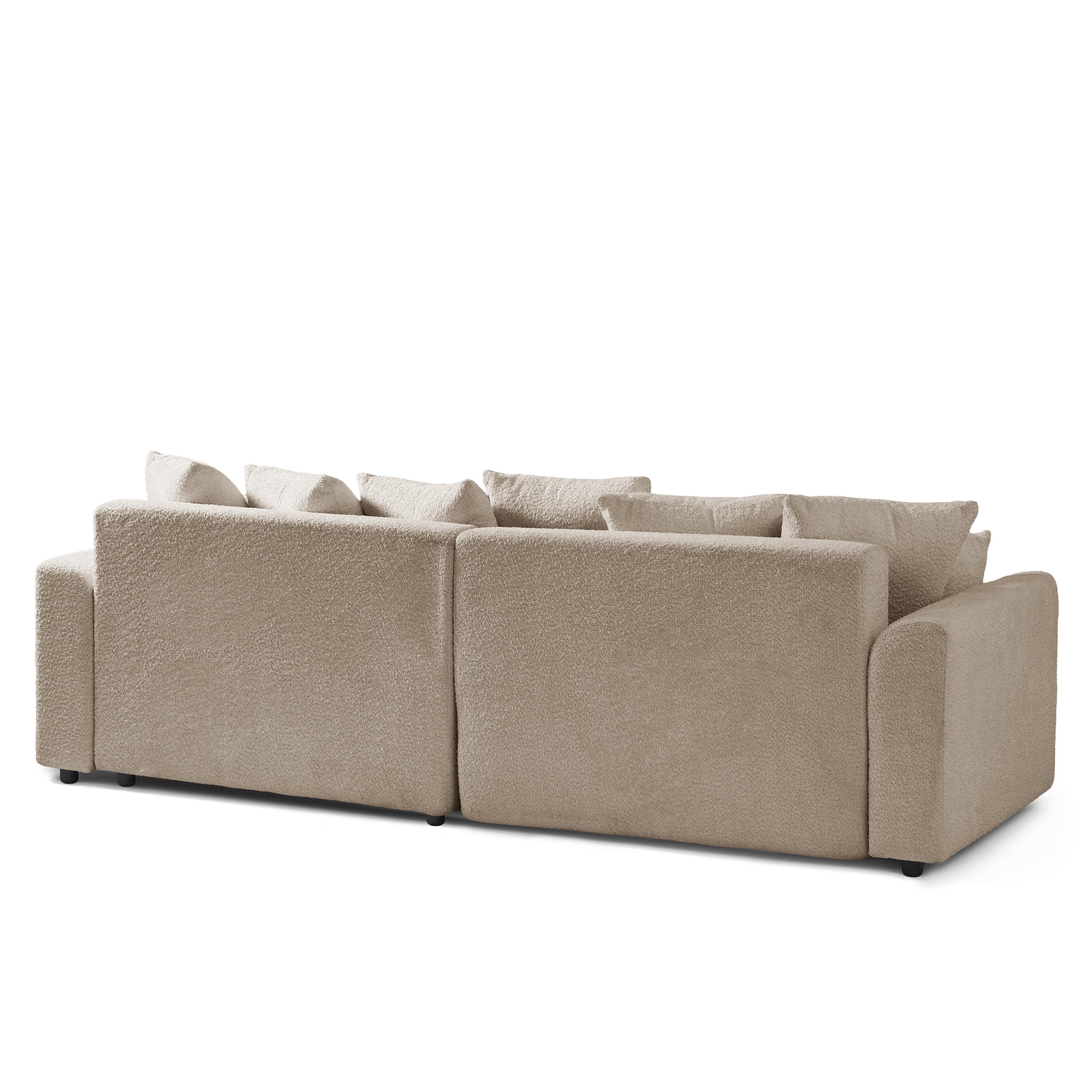 Convertible & Reversible Corner Sofa Soline 4 Seater Fabric Taupe – Taupe