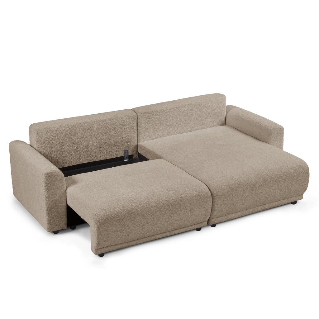 SOLINE Fabric Straight Sofa – Taupe