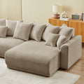 Convertible & Reversible Corner Sofa Soline 4 Seater Fabric Taupe – Taupe