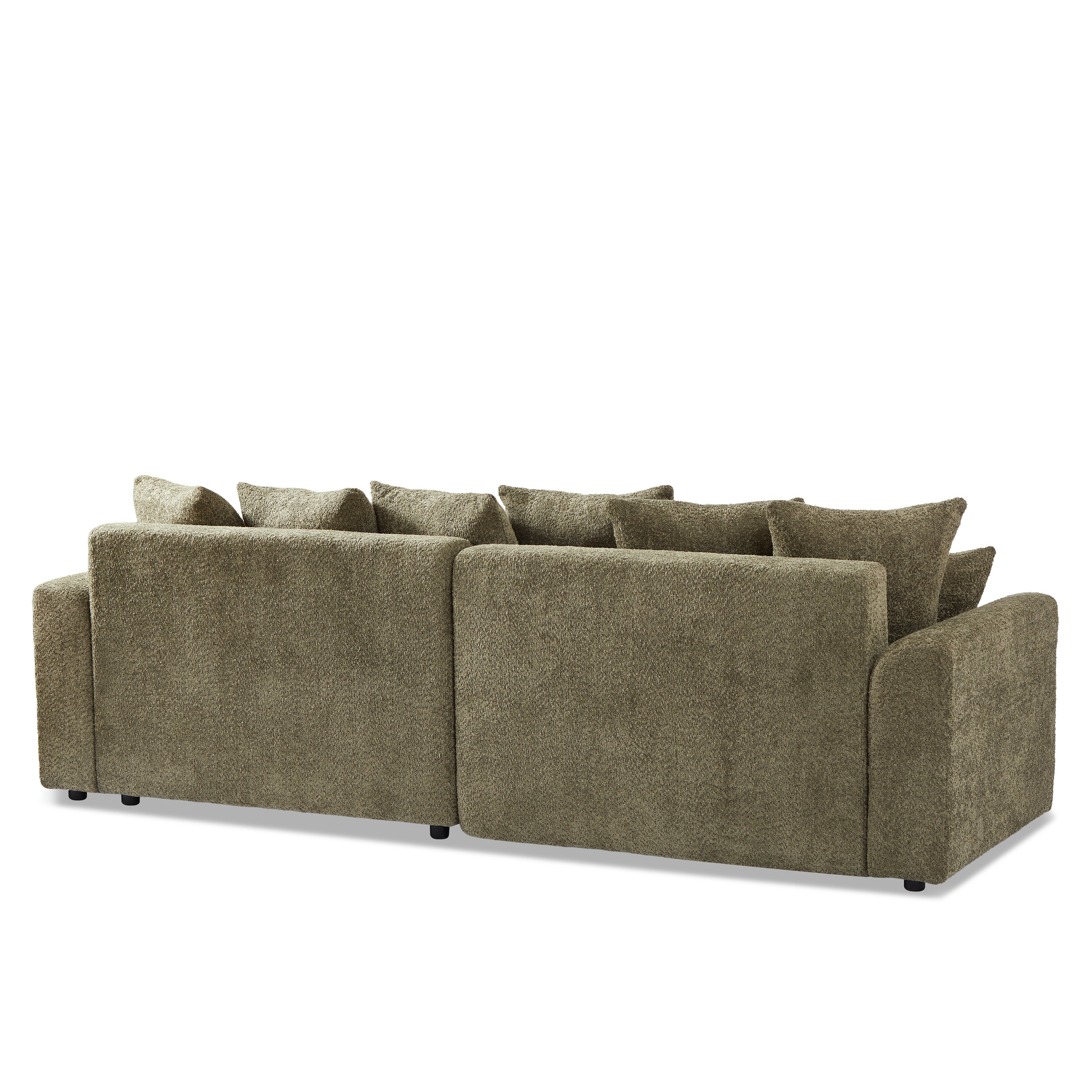 SOLINE Convertible & Reversible Sectional Sleeper Sofa – Fabric 4-Seater Living Room Furniture