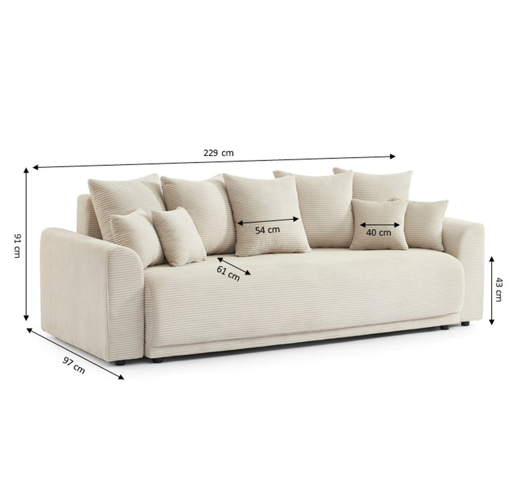 SOLINE Straight Sofa - Beige