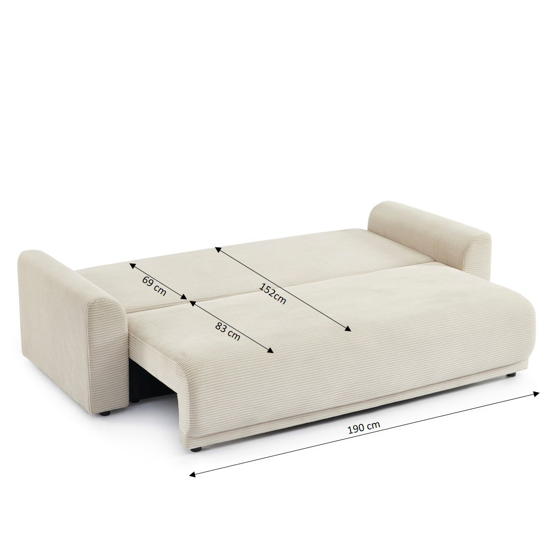 SOLINE Straight Sofa - Beige