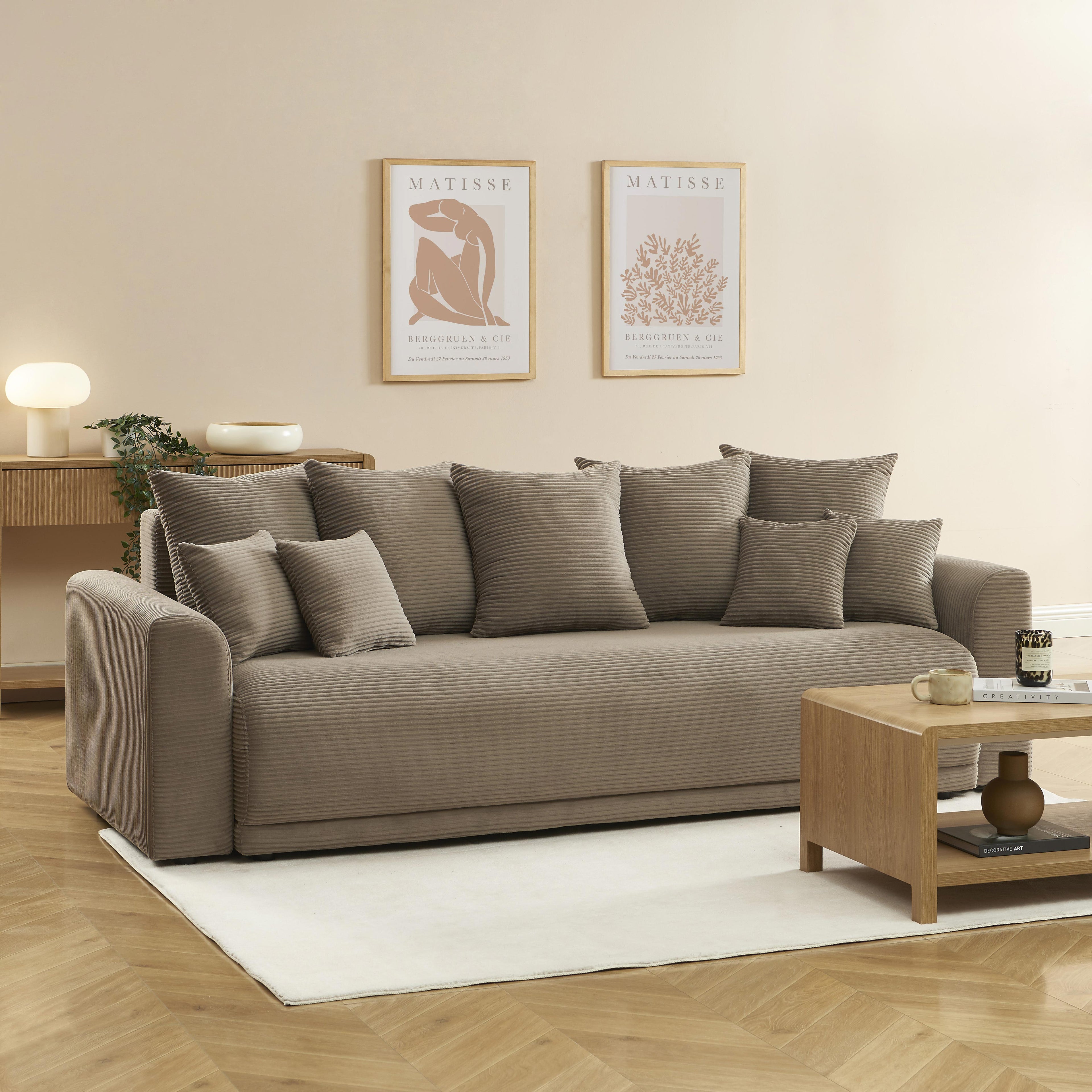 SOLINE Straight Sofa - Brown