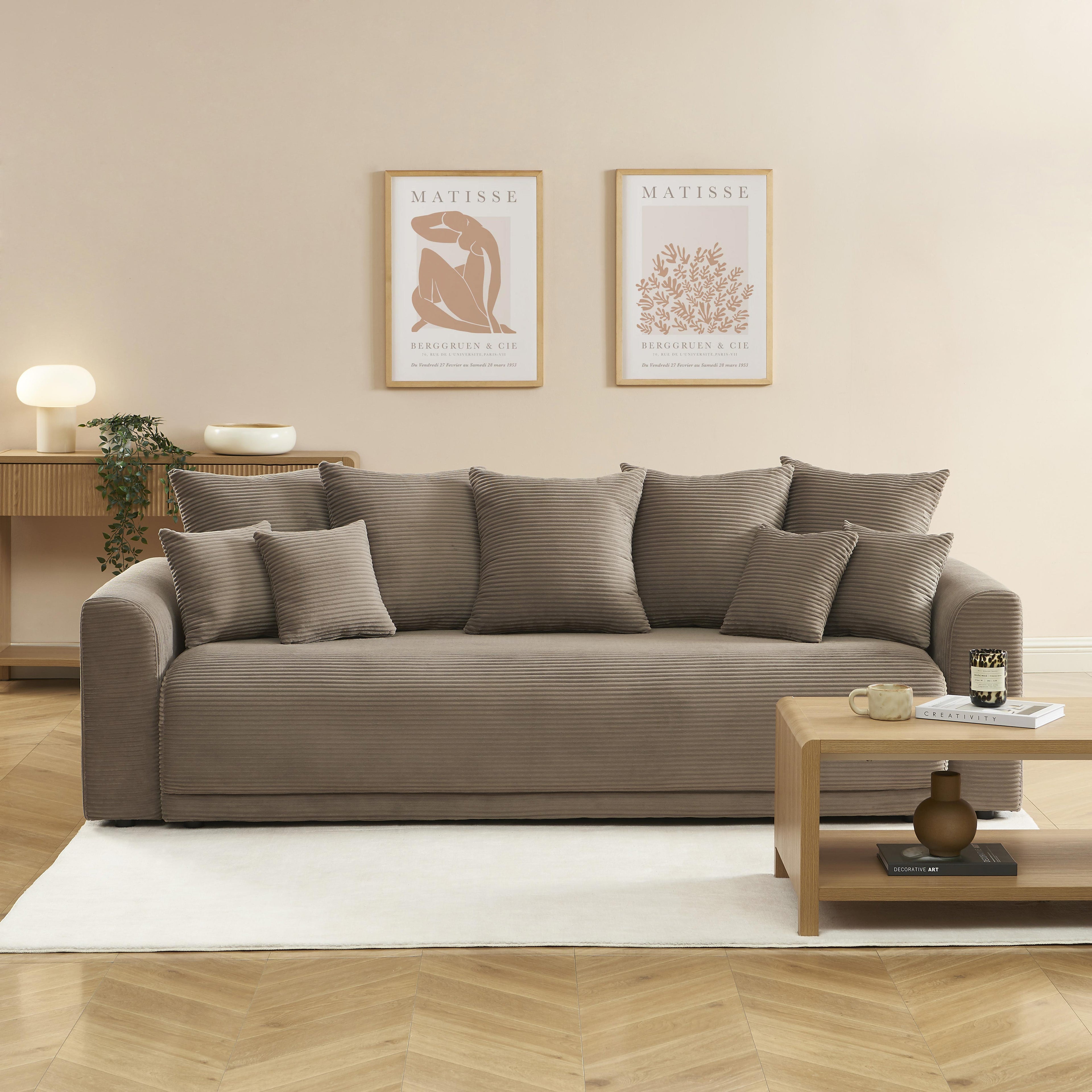 SOLINE Straight Sofa - Brown