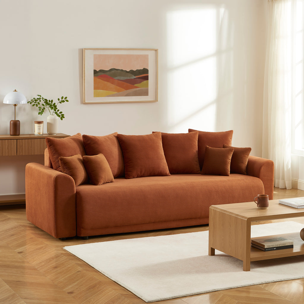 SOLINE Straight Sofa - Terracotta