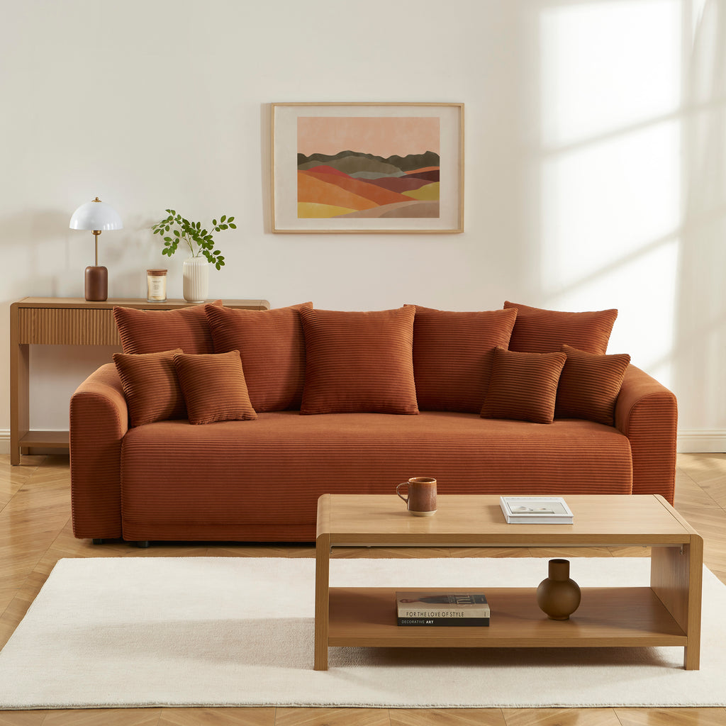 SOLINE Straight Sofa - Terracotta