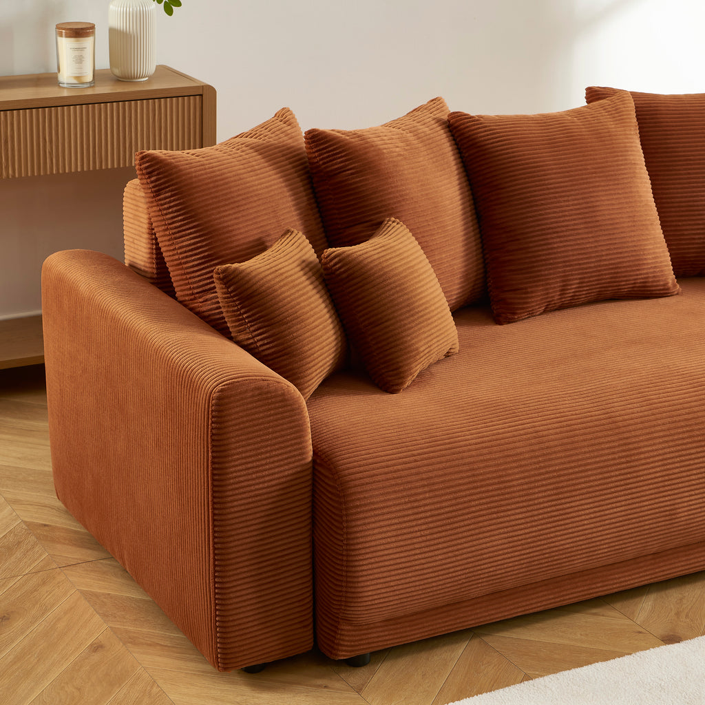 SOLINE Straight Sofa - Terracotta