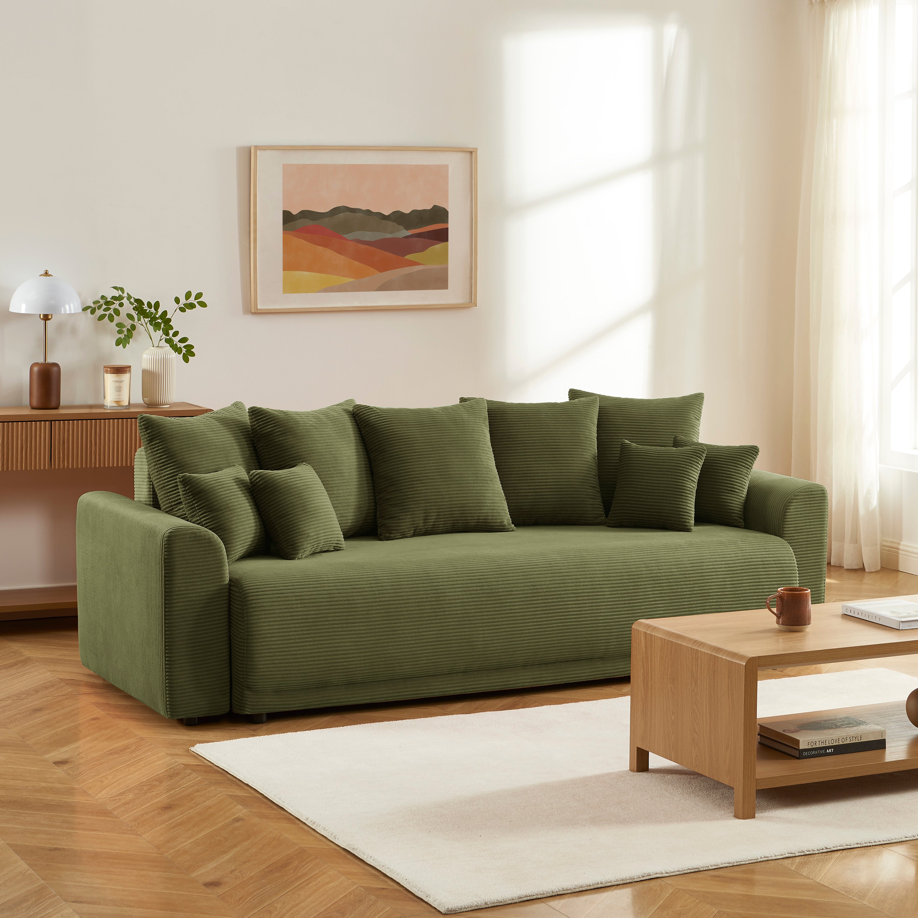 SOLINE Straight Sofa - Green