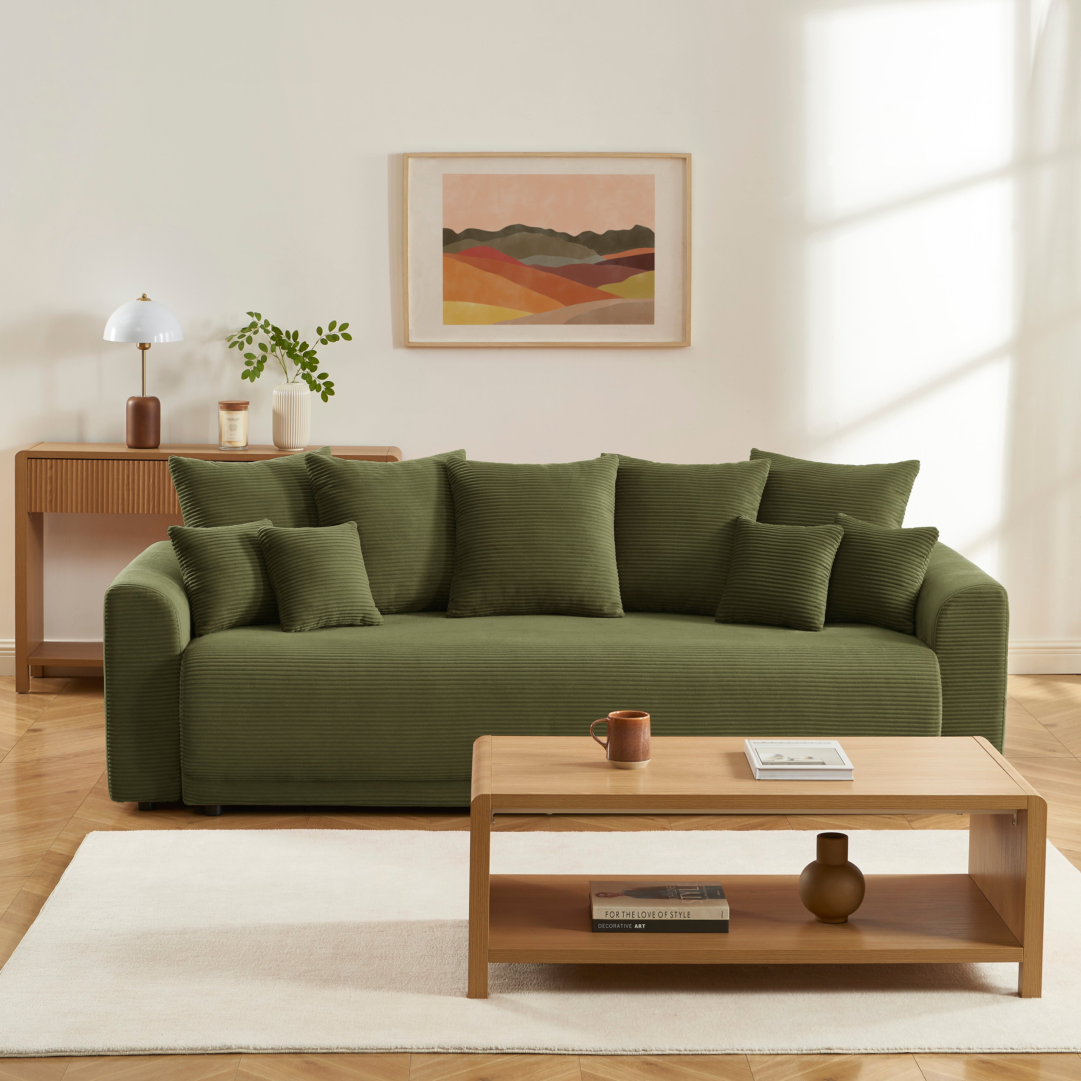 SOLINE Straight Sofa - Green