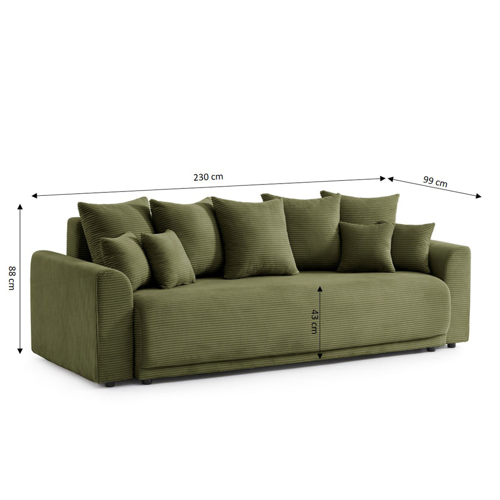 SOLINE Straight Sofa - Green