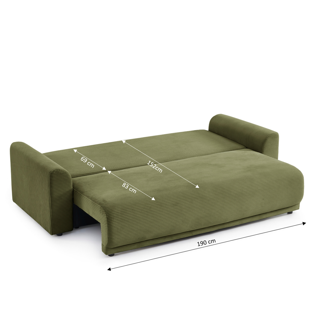 SOLINE Straight Sofa - Green