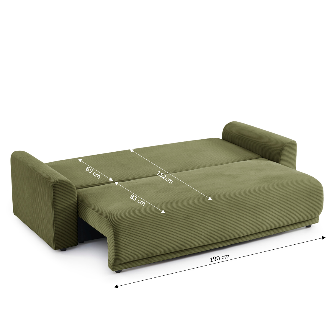 SOLINE Straight Sofa - Green