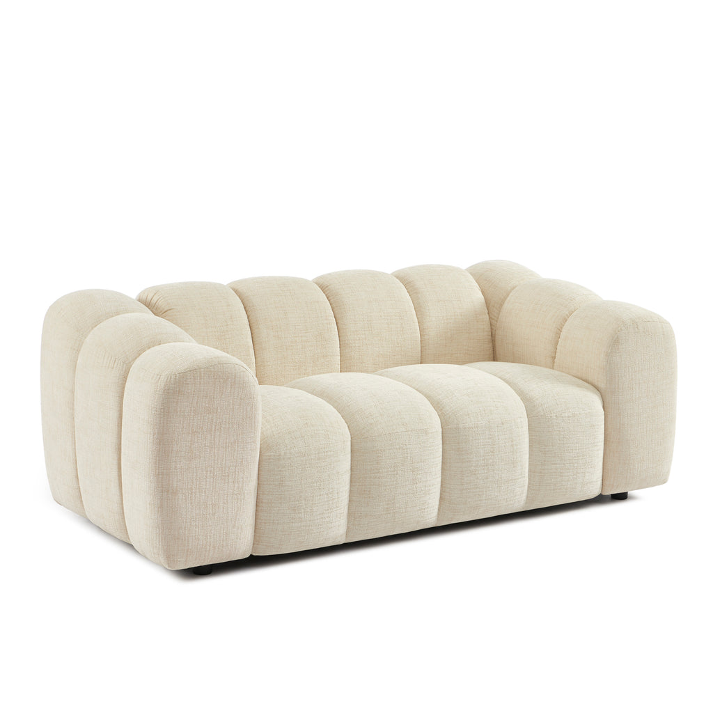 SUNNY 3-Seater Straight Sofa – Tweed Fabric Living Room Furniture