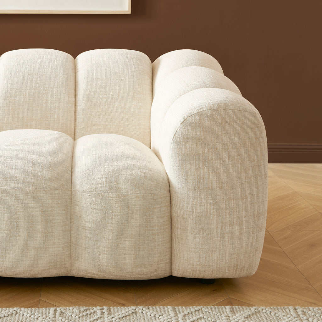 SUNNY Tweed Fabric Sofa – White