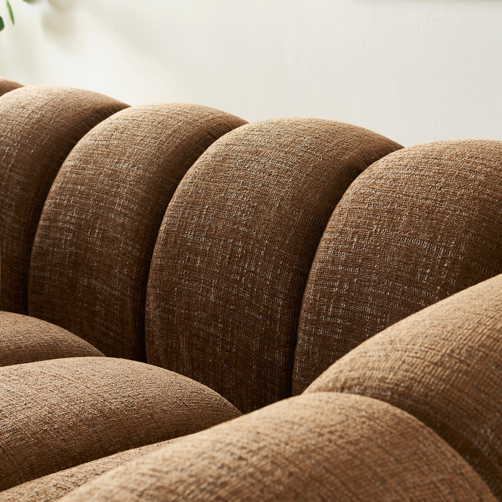 SUNNY Tweed Fabric Sofa – Brown