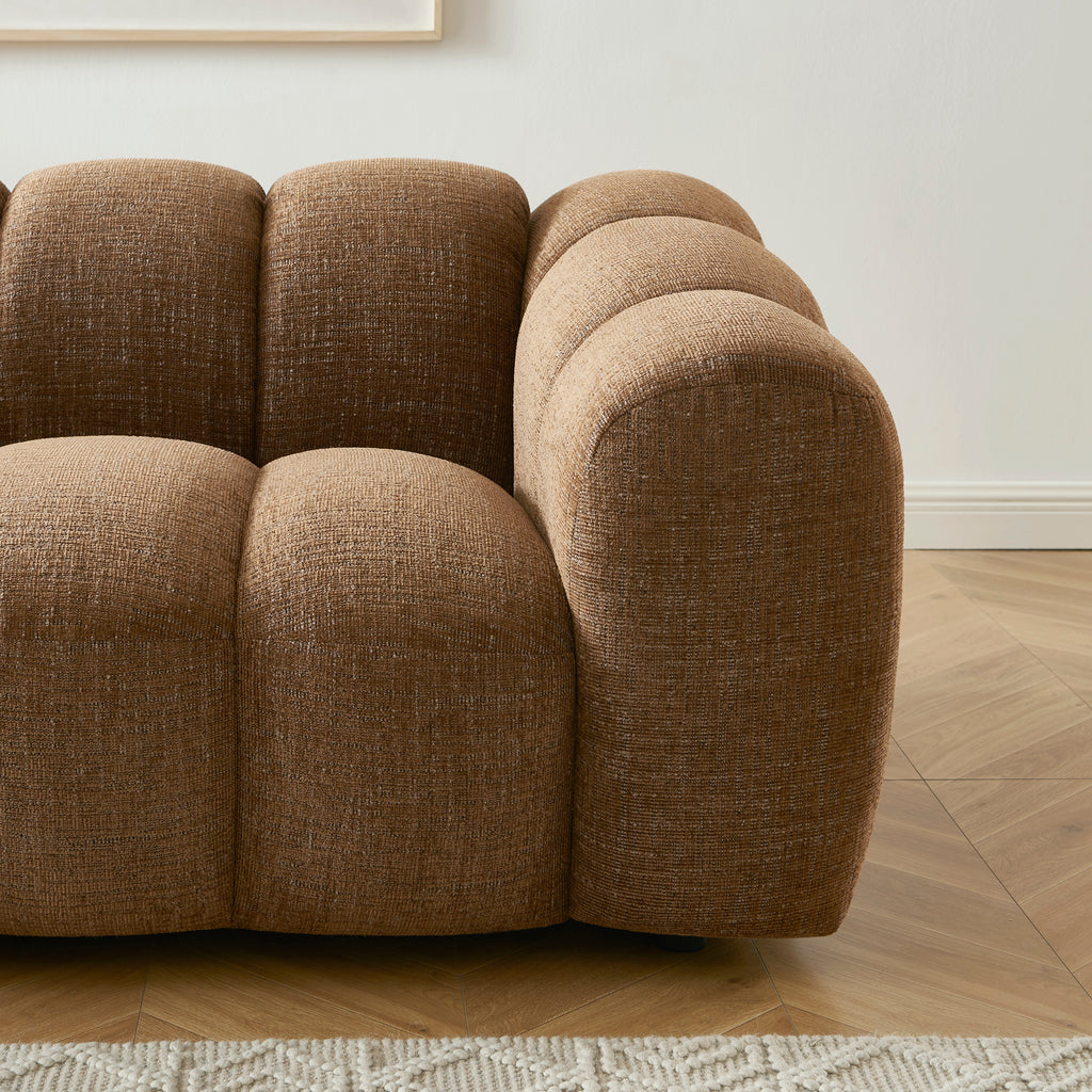 SUNNY Tweed Fabric Sofa – Brown