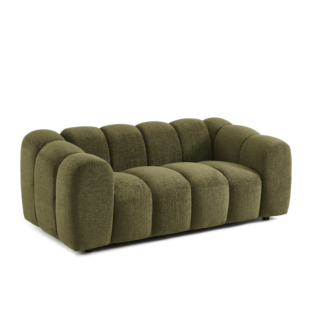 SUNNY 3-Seater Straight Sofa – Tweed Fabric Living Room Furniture