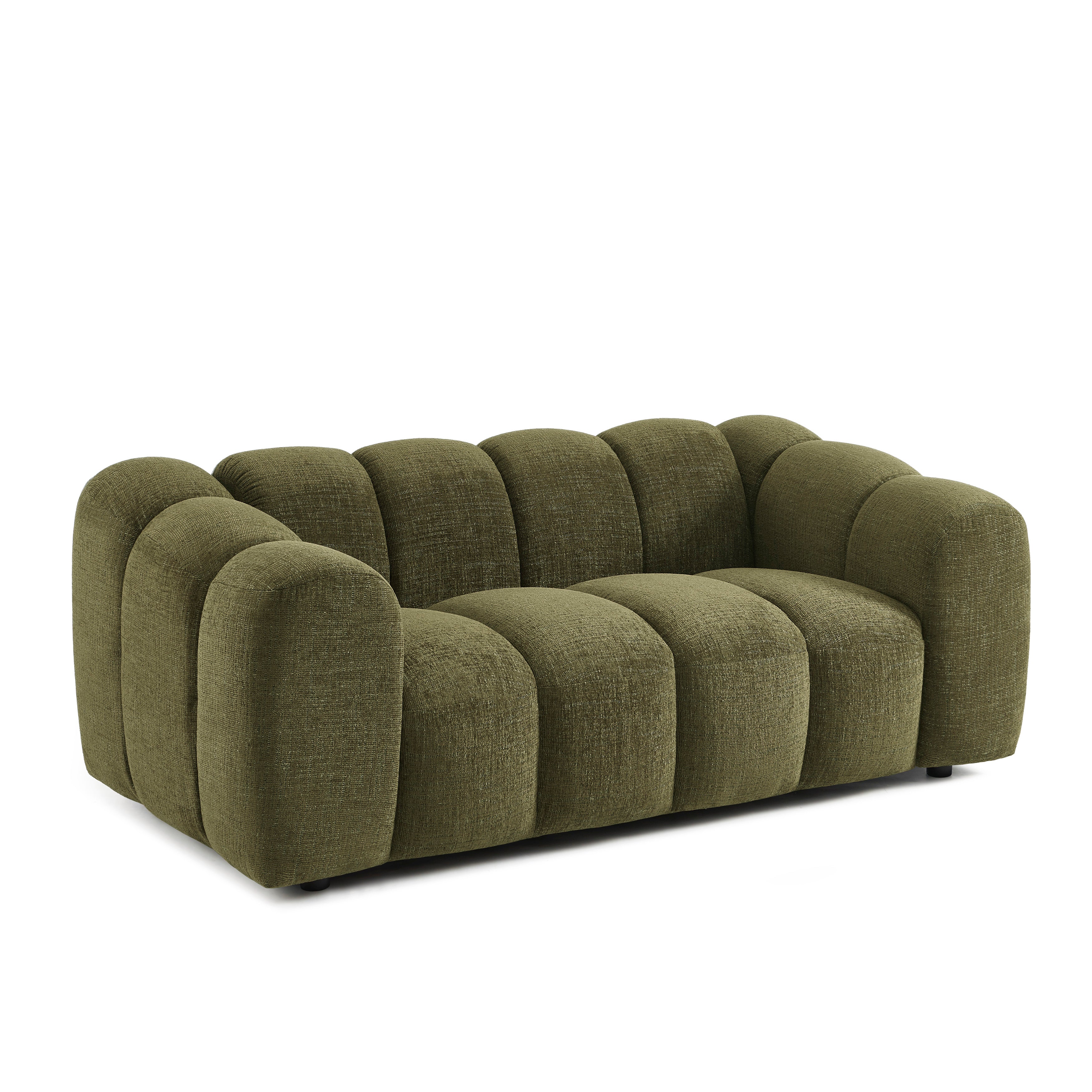 SUNNY 3-Seater Straight Sofa – Tweed Fabric Living Room Furniture