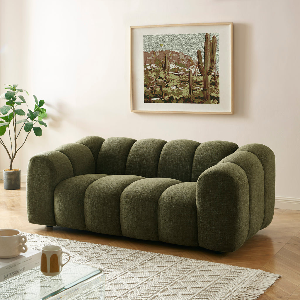 SUNNY Tweed Fabric Sofa – Green