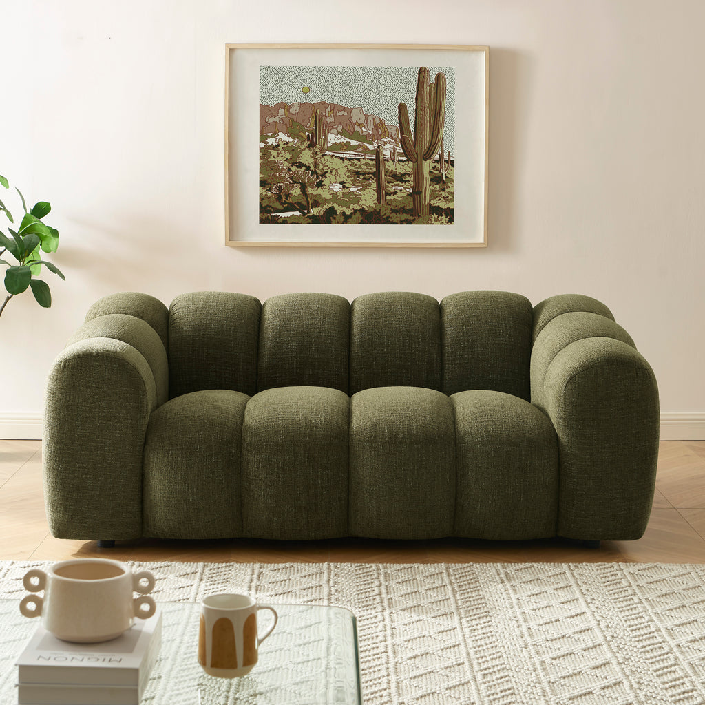SUNNY Tweed Fabric Sofa – Green