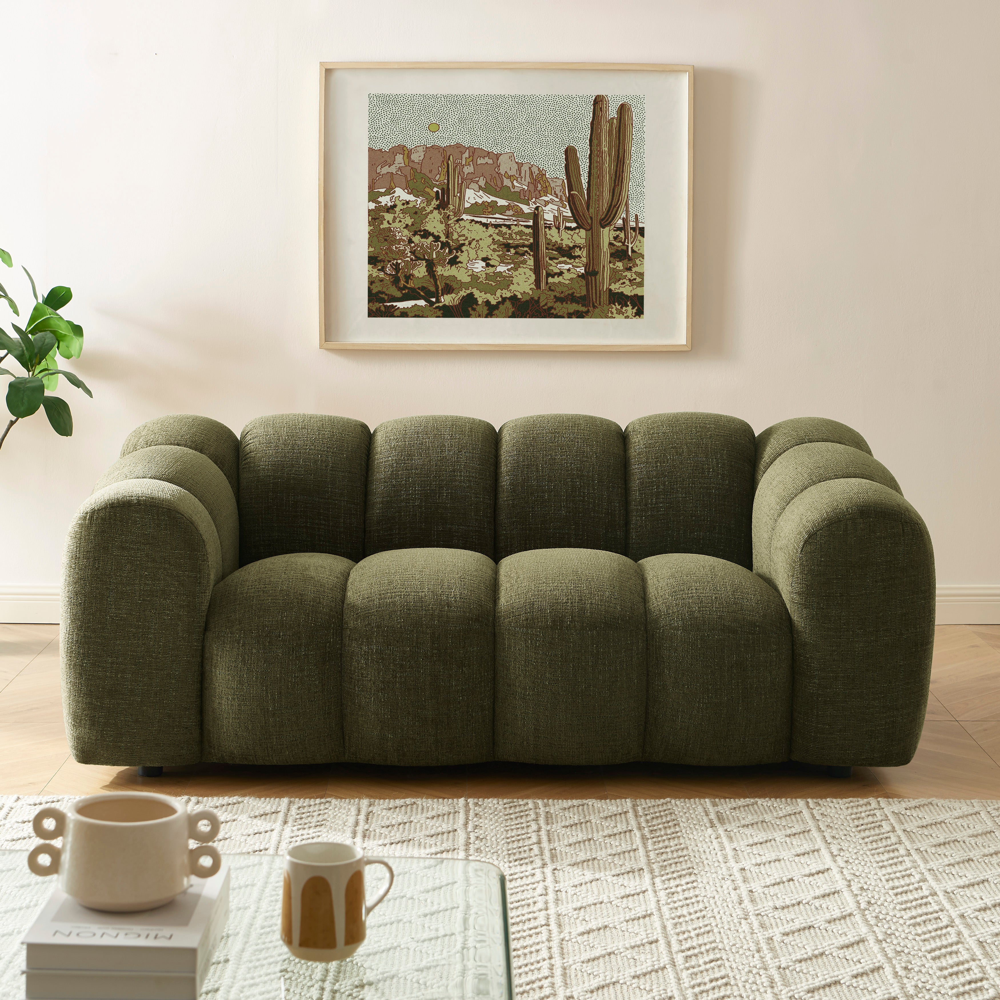 SUNNY Tweed Fabric Sofa – Green