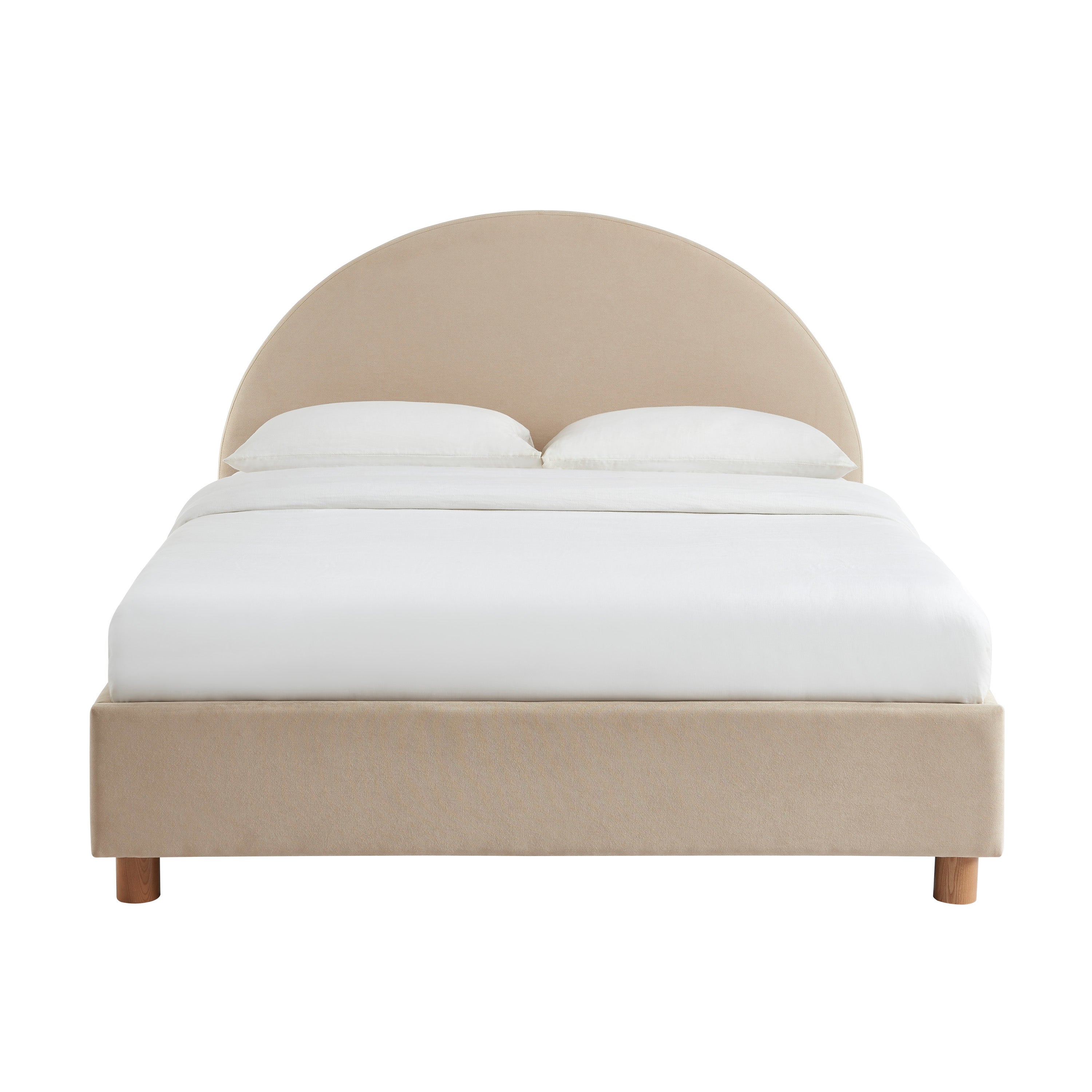 TAIJO Upholstered Storage Bed with Slatted Base – Beige