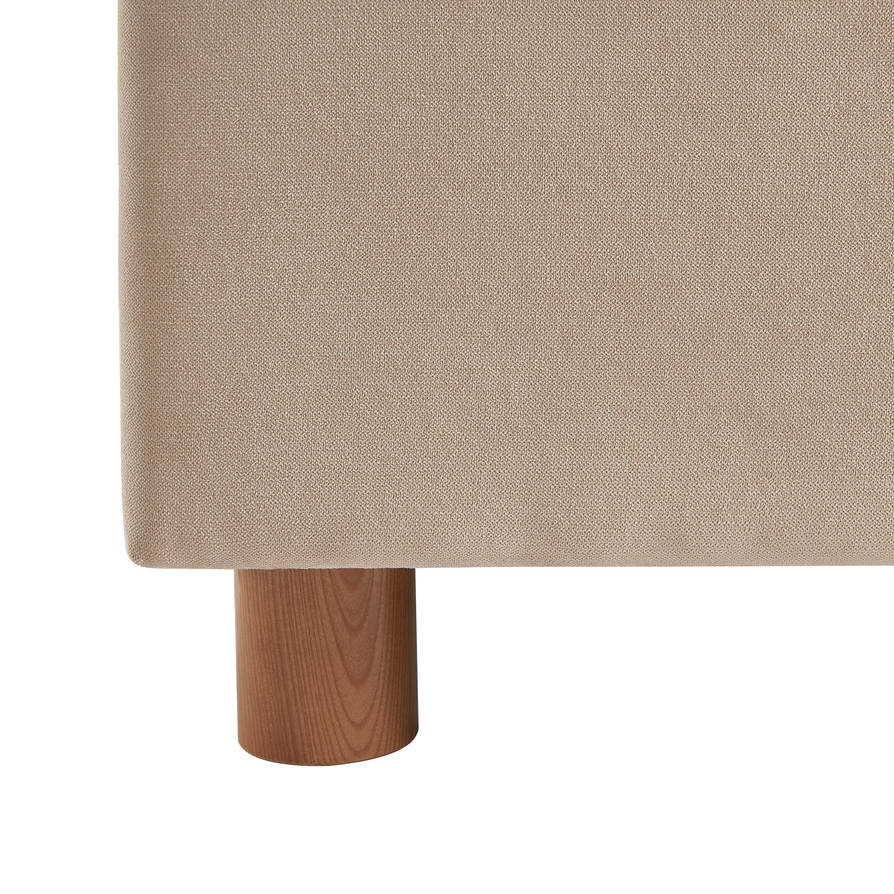 TAIJO Upholstered Storage Bed with Slatted Base – Beige