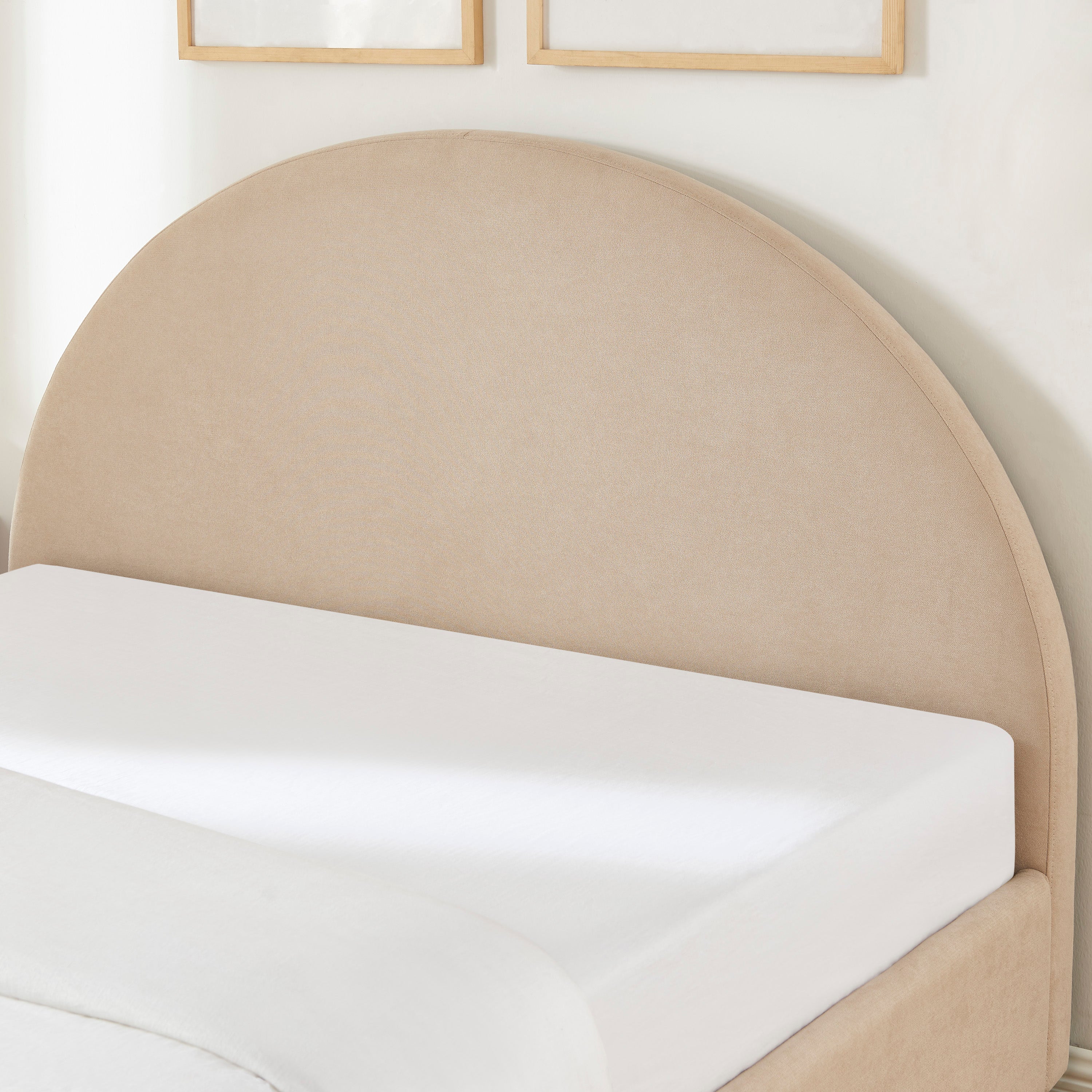 TAIJO Upholstered Storage Bed with Slatted Base – Beige