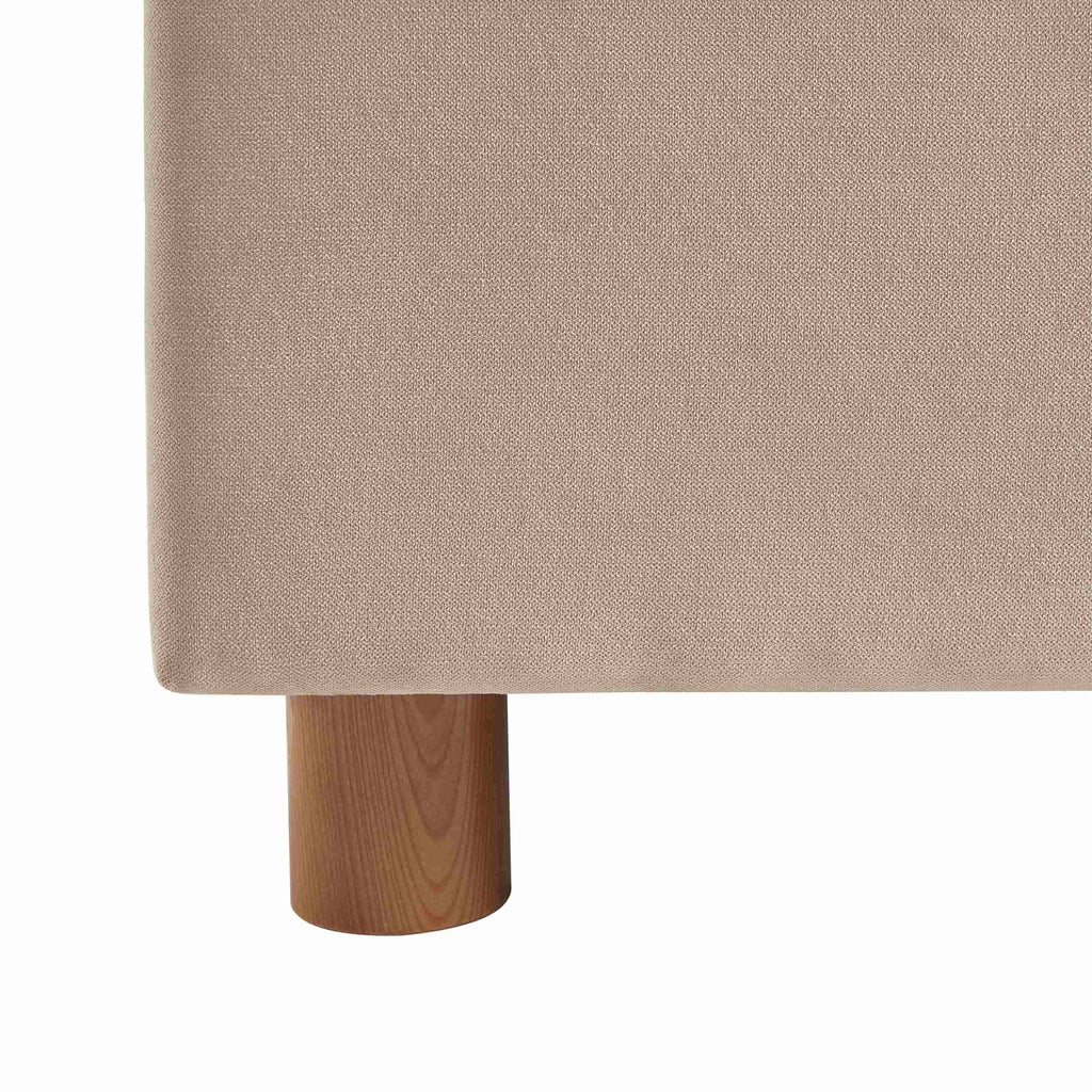 TAIJO Upholstered Storage Bed with Slatted Base – Beige