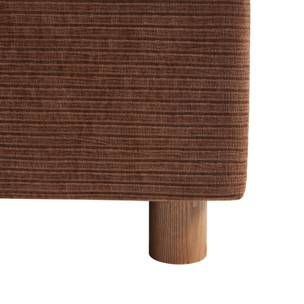 TAIJO Upholstered Storage Bed with Slatted Base – Brown