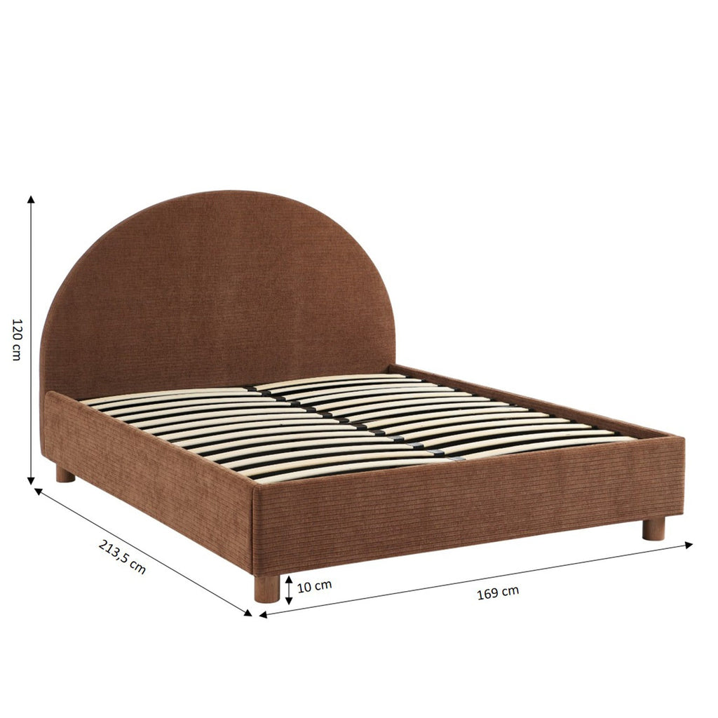 TAIJO Upholstered Storage Bed with Slatted Base – Brown
