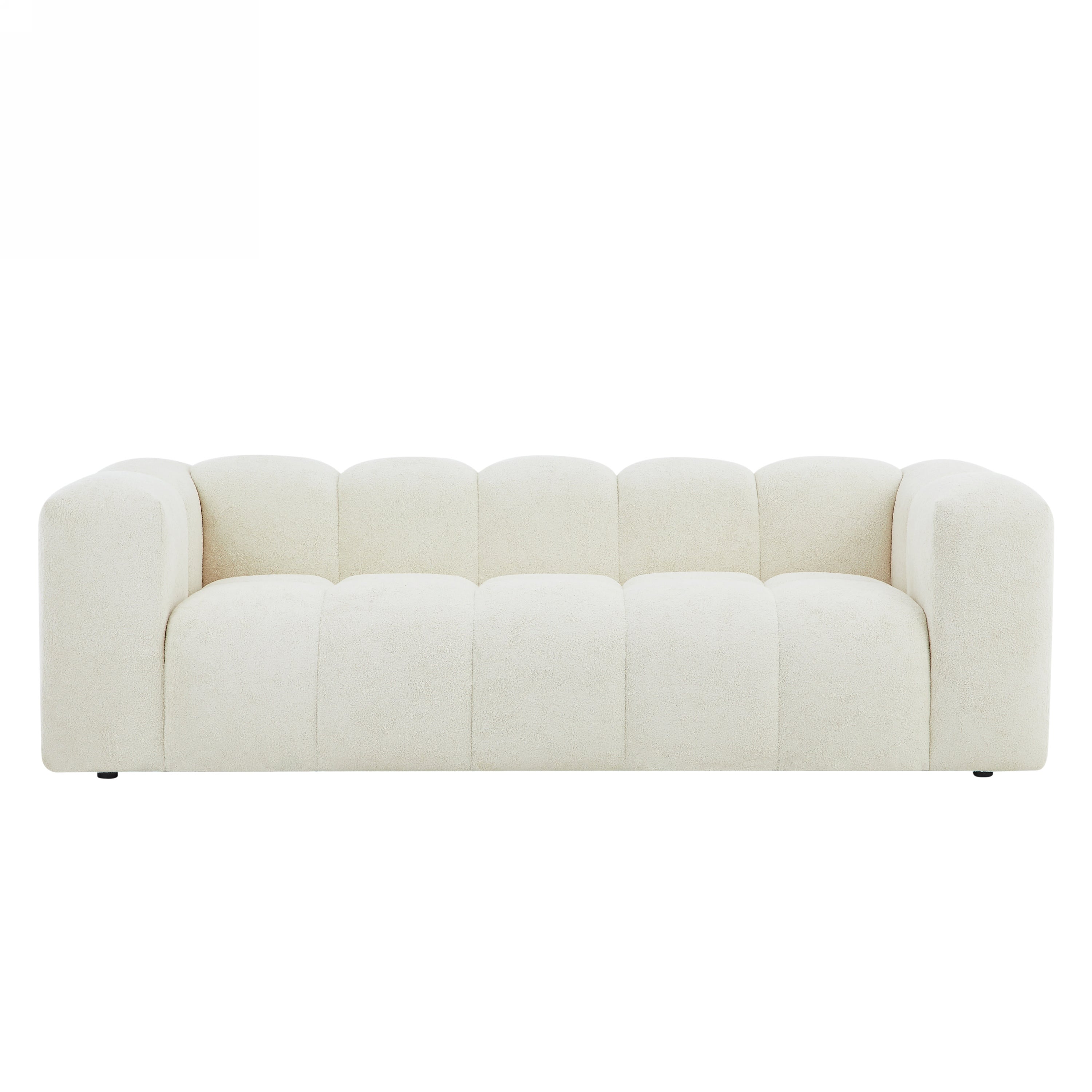 TASTA Fixed 3-Seater Sofa – Beige Fabric Living Room Furniture