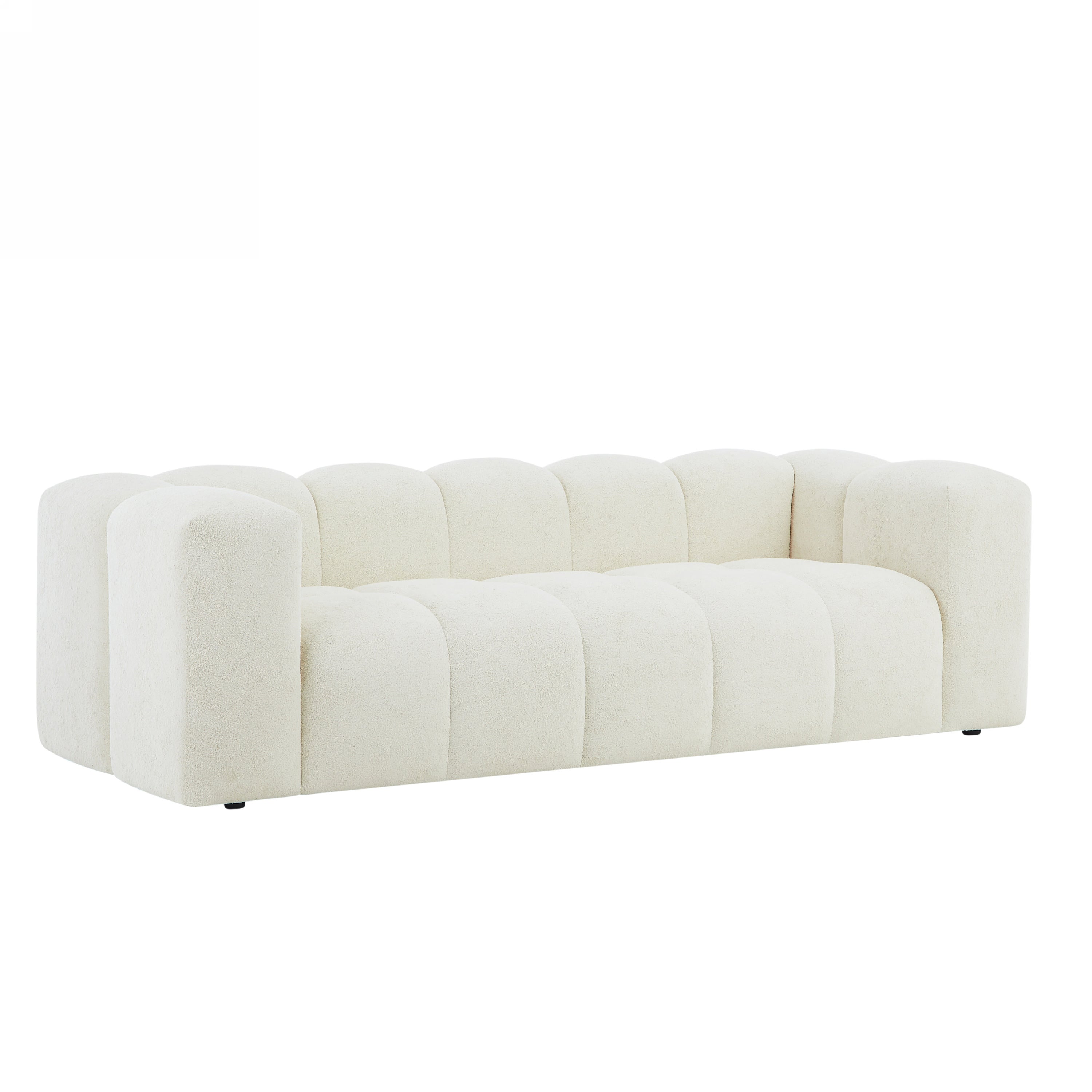 TASTA Fixed 3-Seater Sofa – Beige Fabric Living Room Furniture