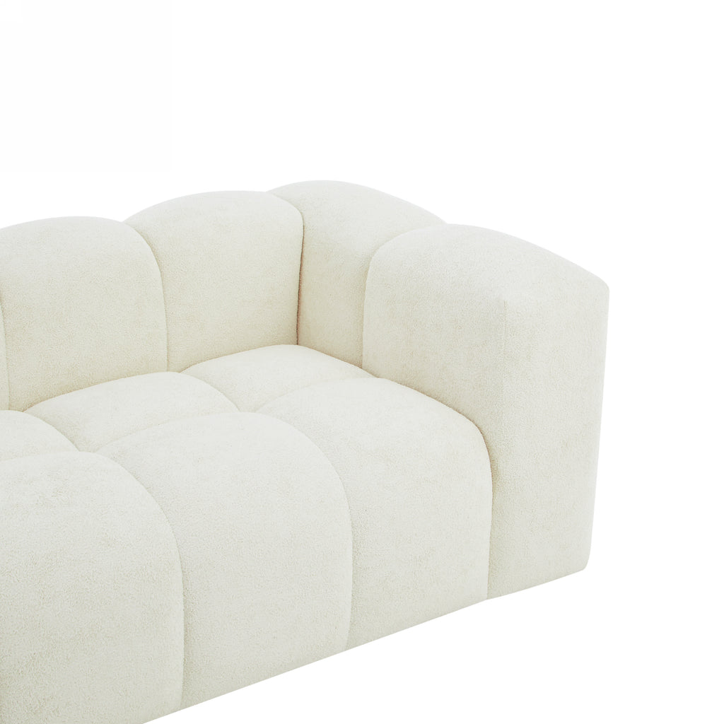TASTA Fixed 3-Seater Sofa – Beige Fabric Living Room Furniture