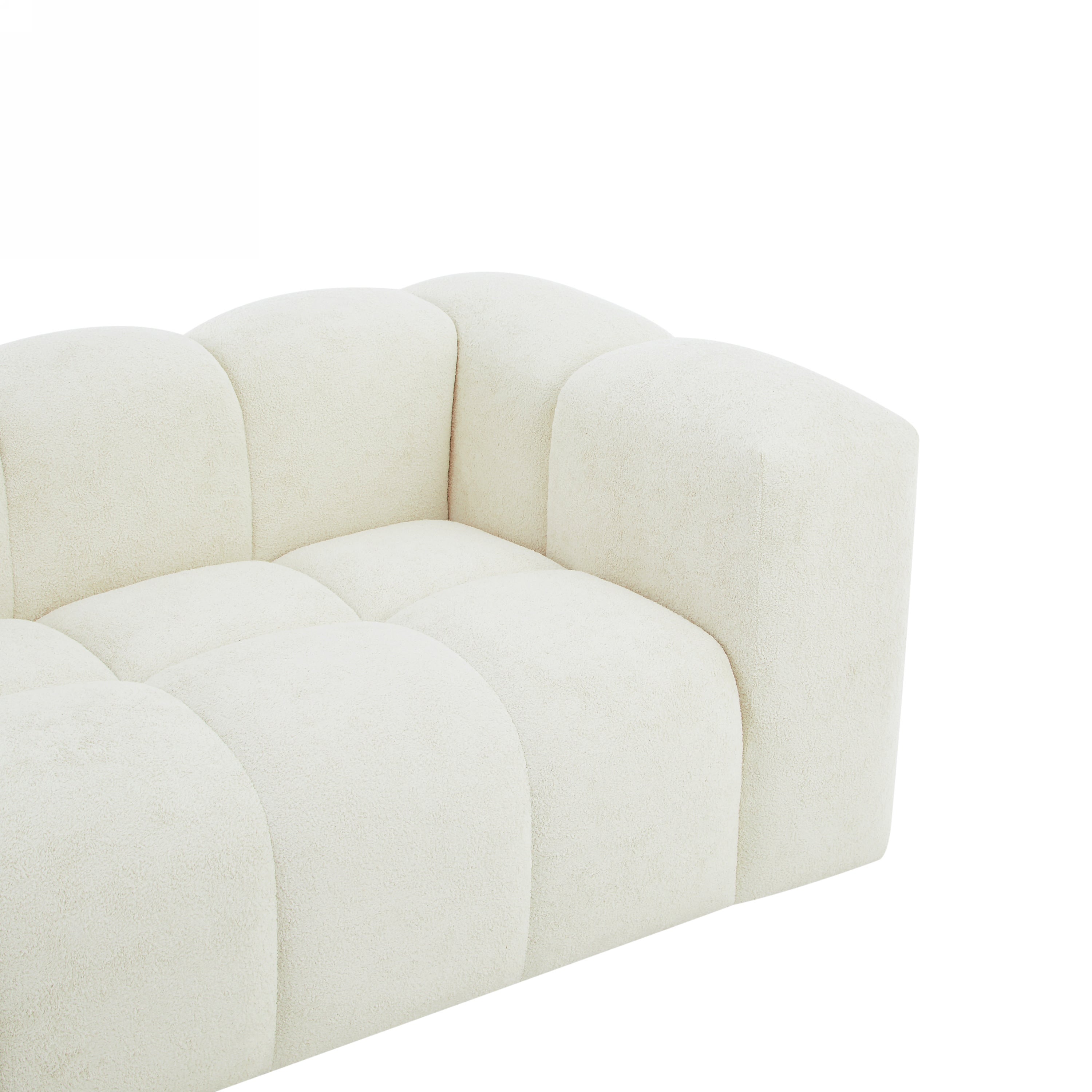 TASTA Fixed 3-Seater Sofa – Beige Fabric Living Room Furniture