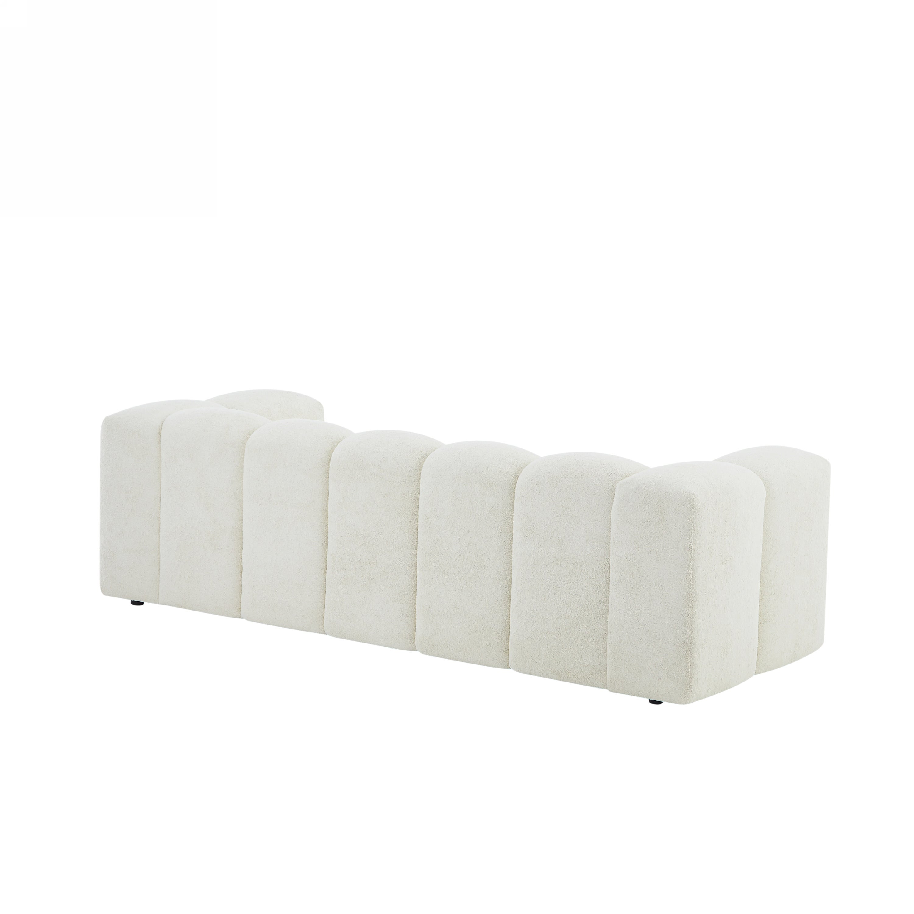 TASTA Fixed 3-Seater Sofa – Beige Fabric Living Room Furniture