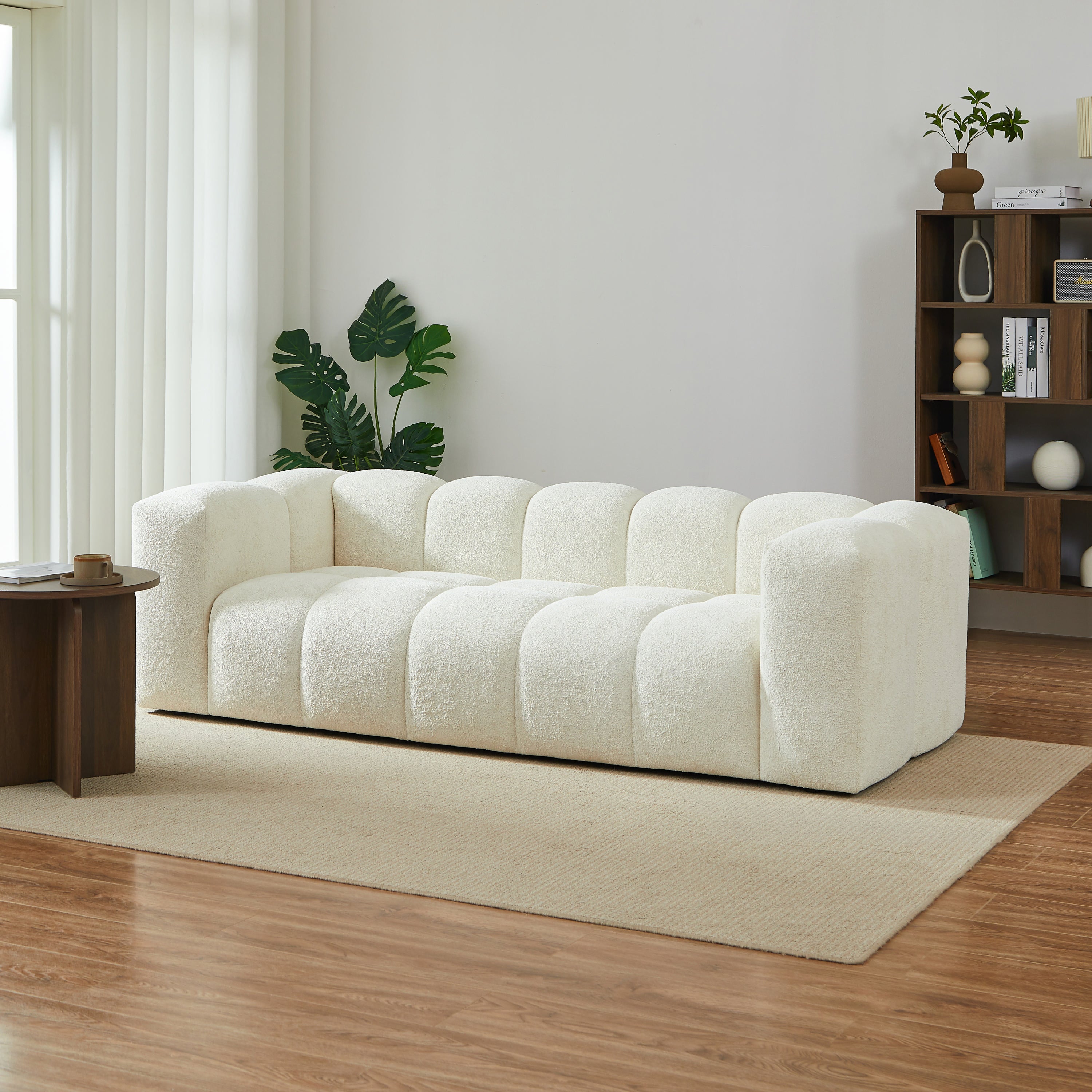 TASTA Fixed 3-Seater Sofa – Beige Fabric Living Room Furniture