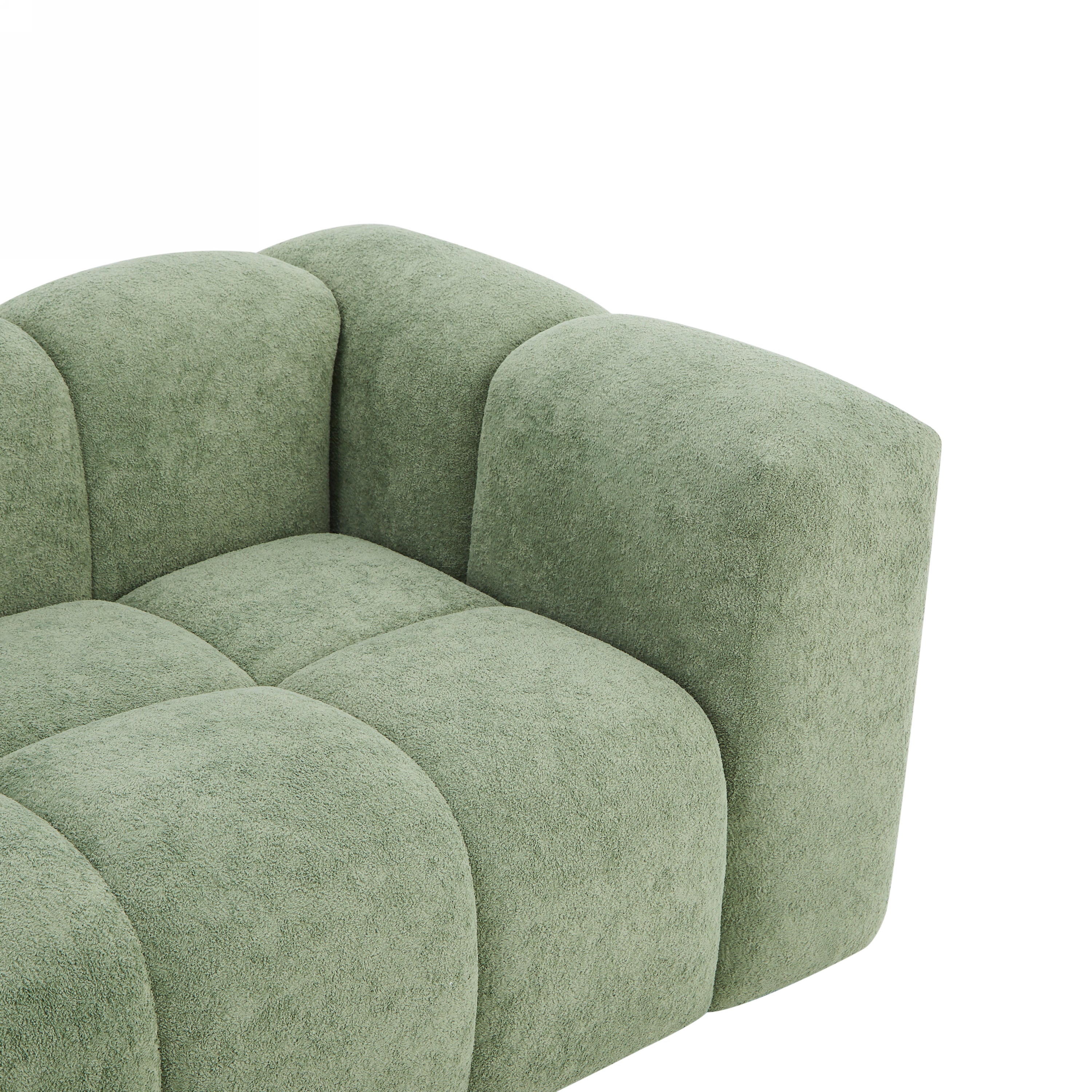 TASTA Fixed 3-Seater Sofa – Beige Fabric Living Room Furniture