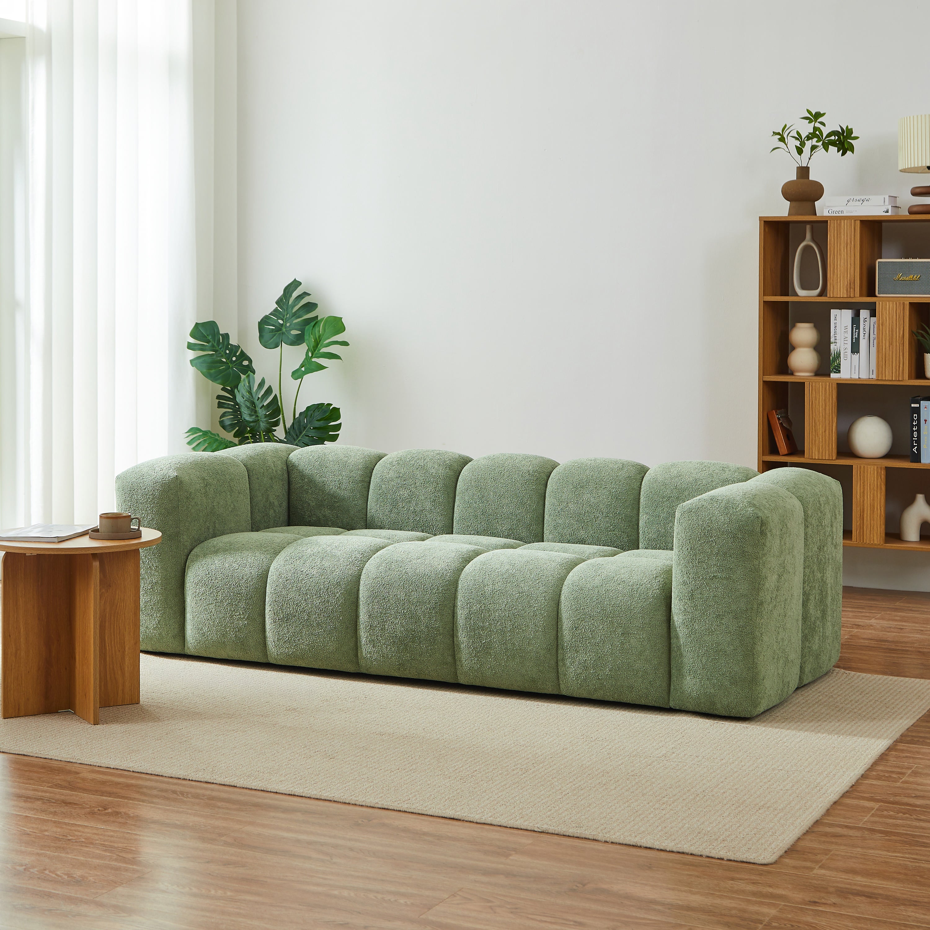 TASTA Fixed 3-Seater Sofa – Beige Fabric Living Room Furniture