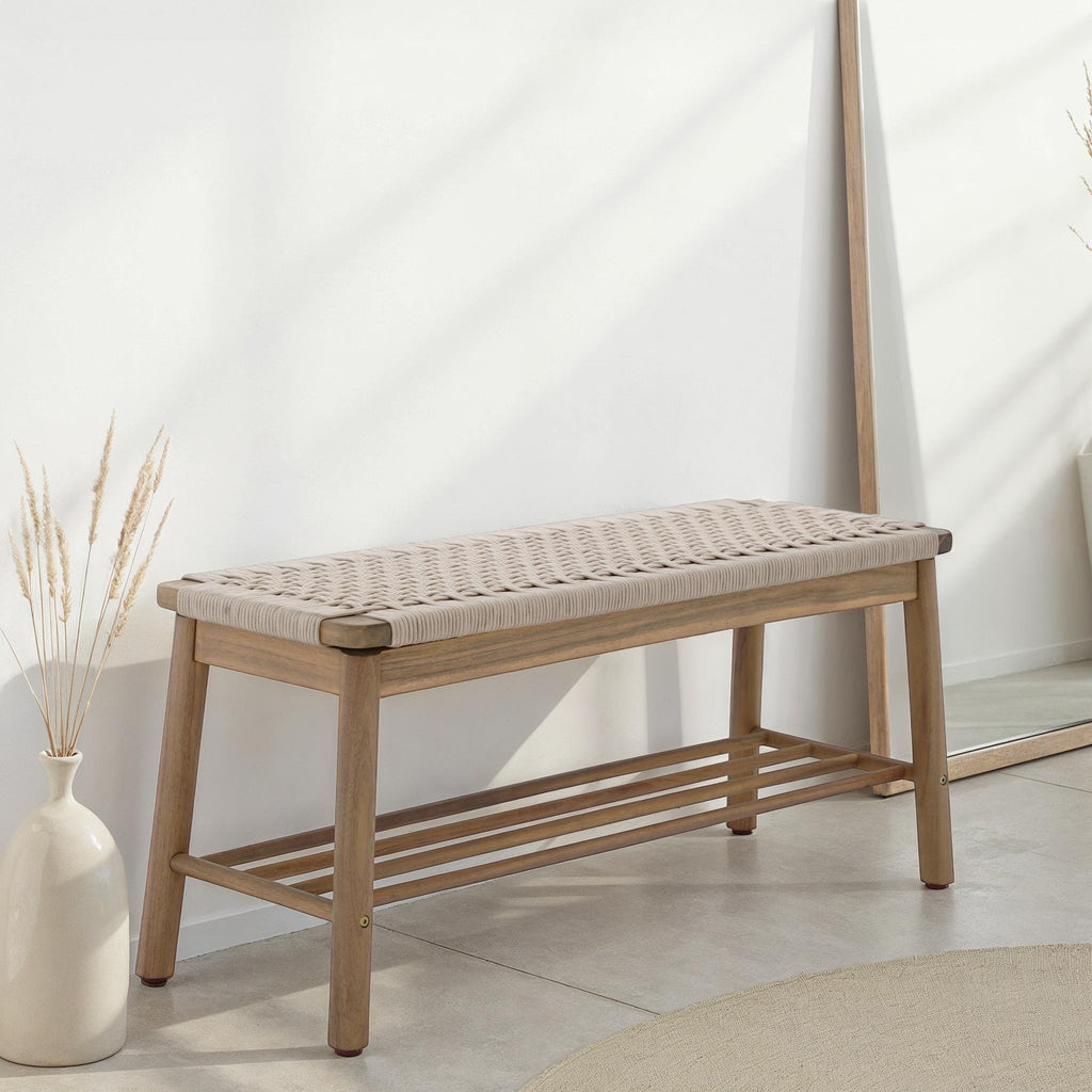 TAVAO Solid Wood Bench – Beige