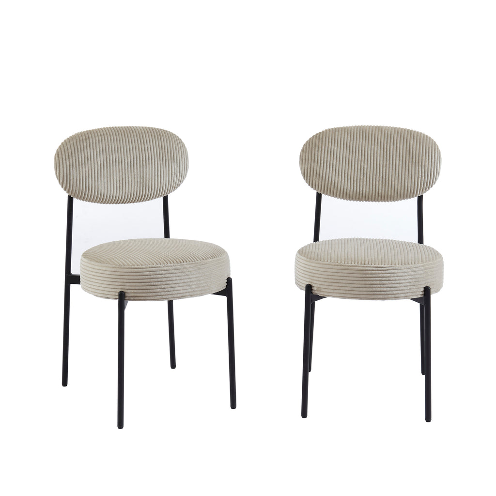 Set of 2 Chairs TEINA Velvet cotele - Beige