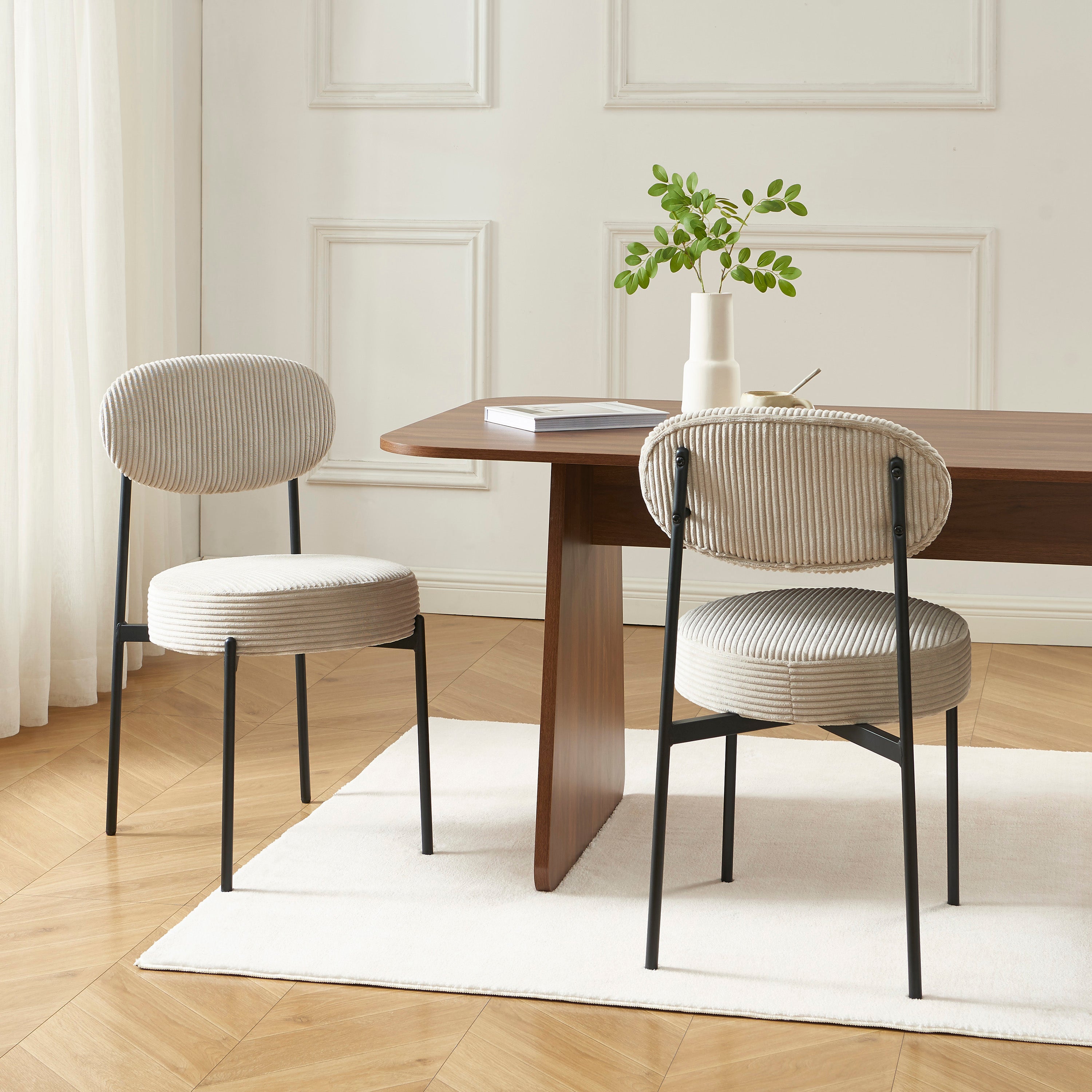 Set of 2 Chairs TEINA Velvet cotele - Beige