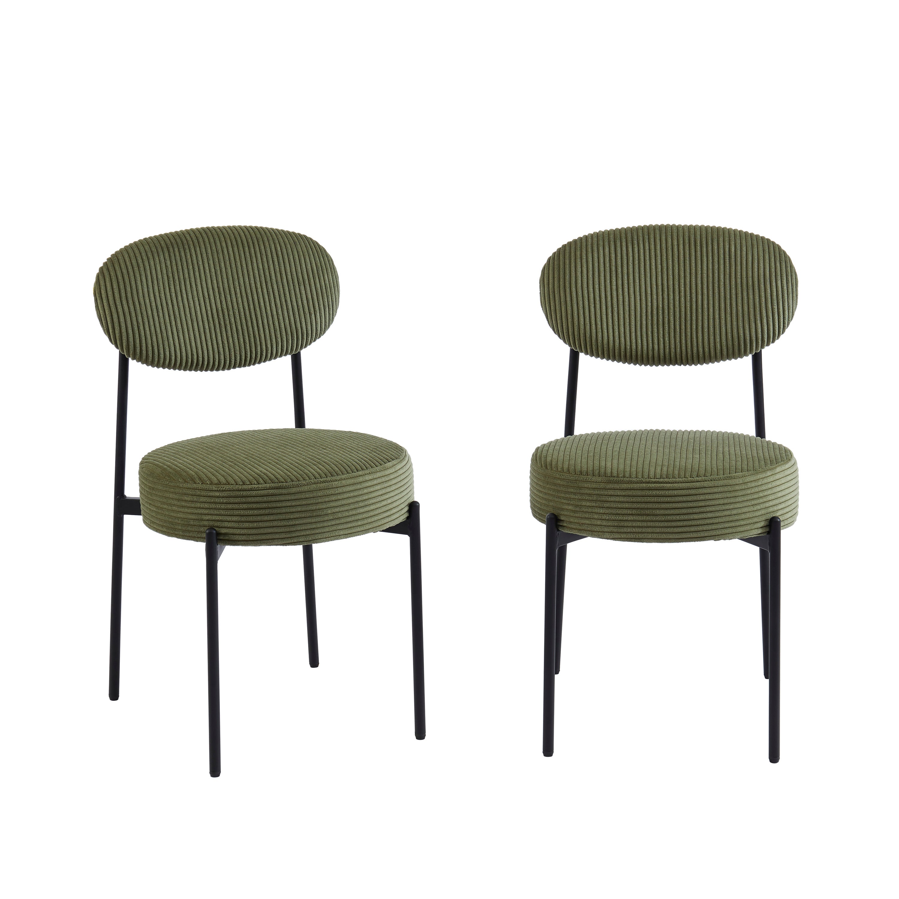 Set of 2 Chairs TEINA Velvet cotele - Green