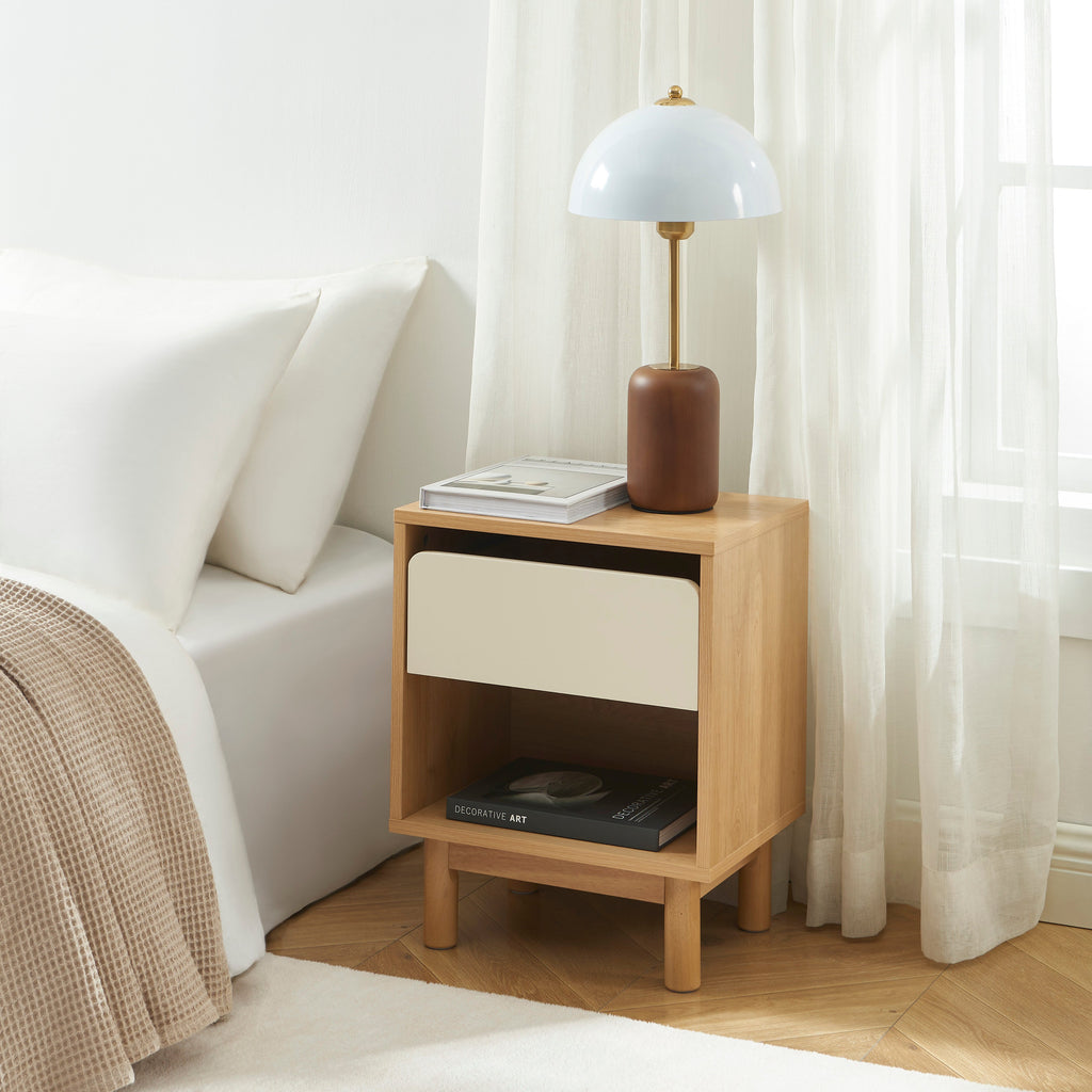 THALIA Nightstand with Drawer – Beige