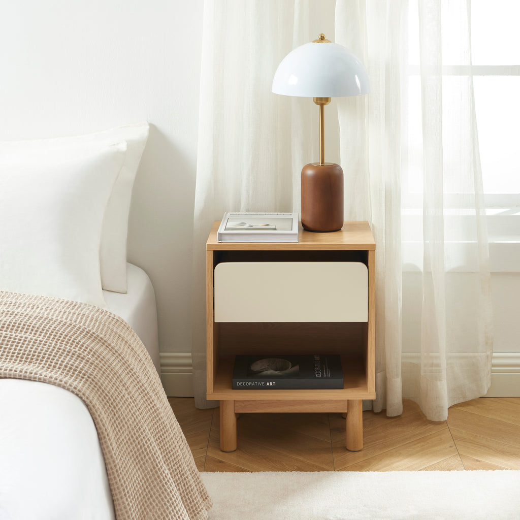 THALIA Nightstand with Drawer – Beige
