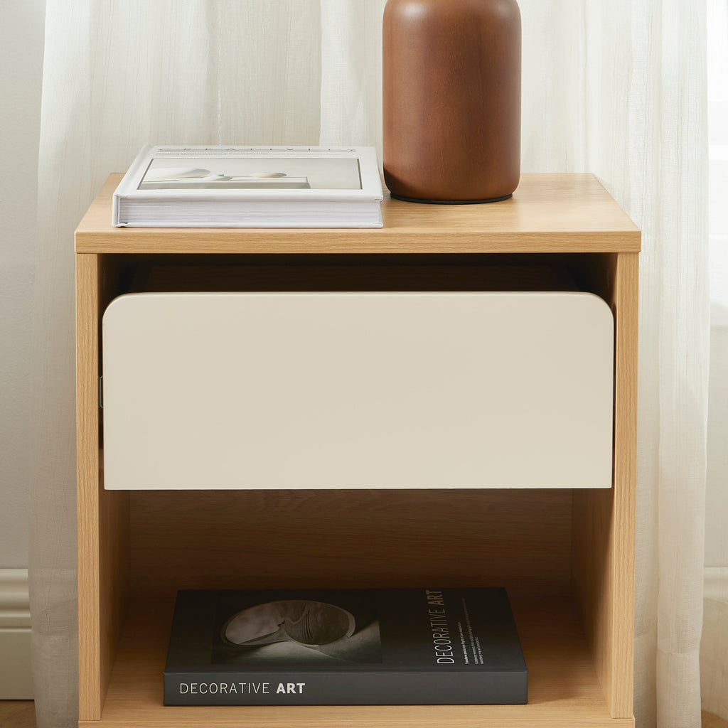 THALIA Nightstand with Drawer – Beige