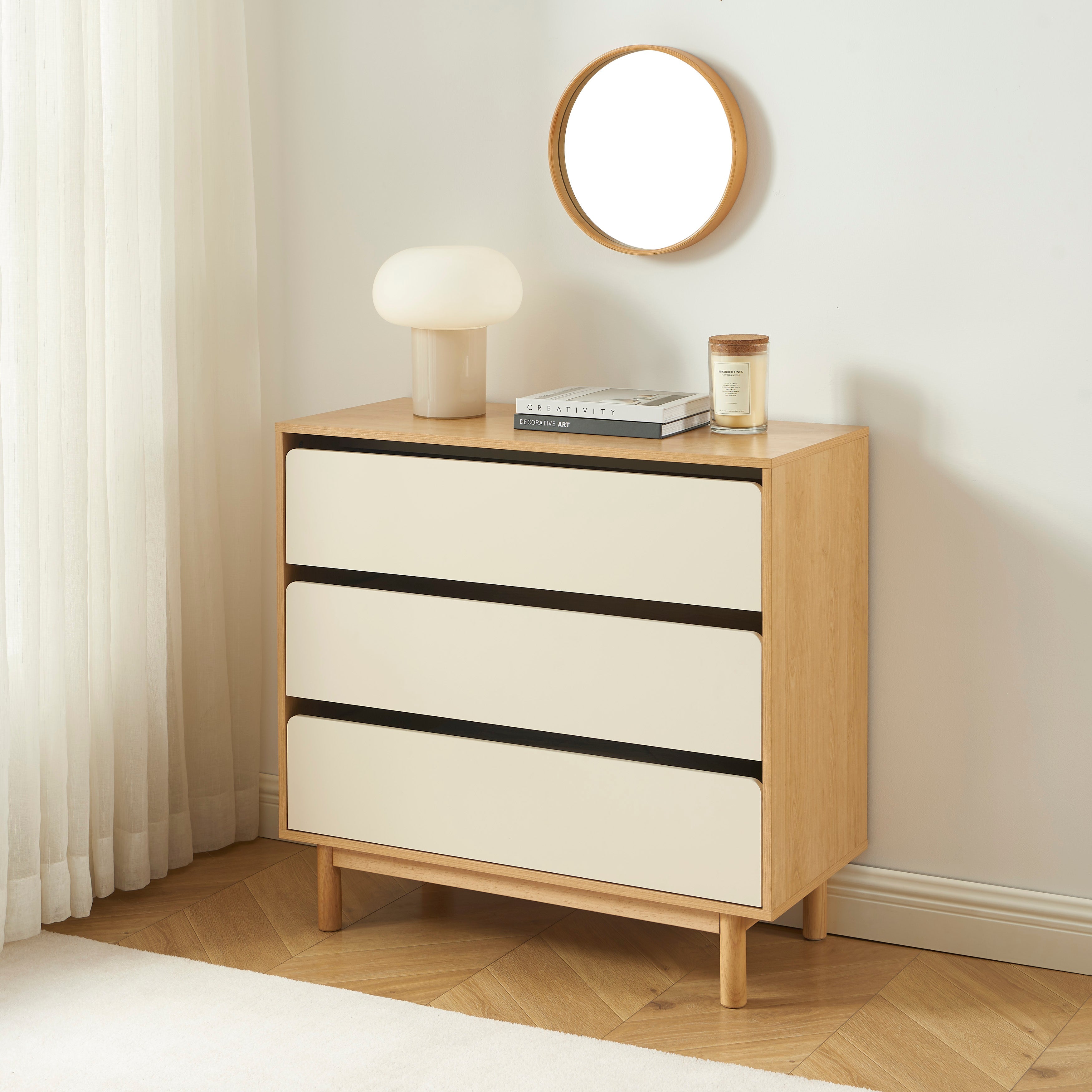 THALIA Chest of Drawers with Storage – Beige