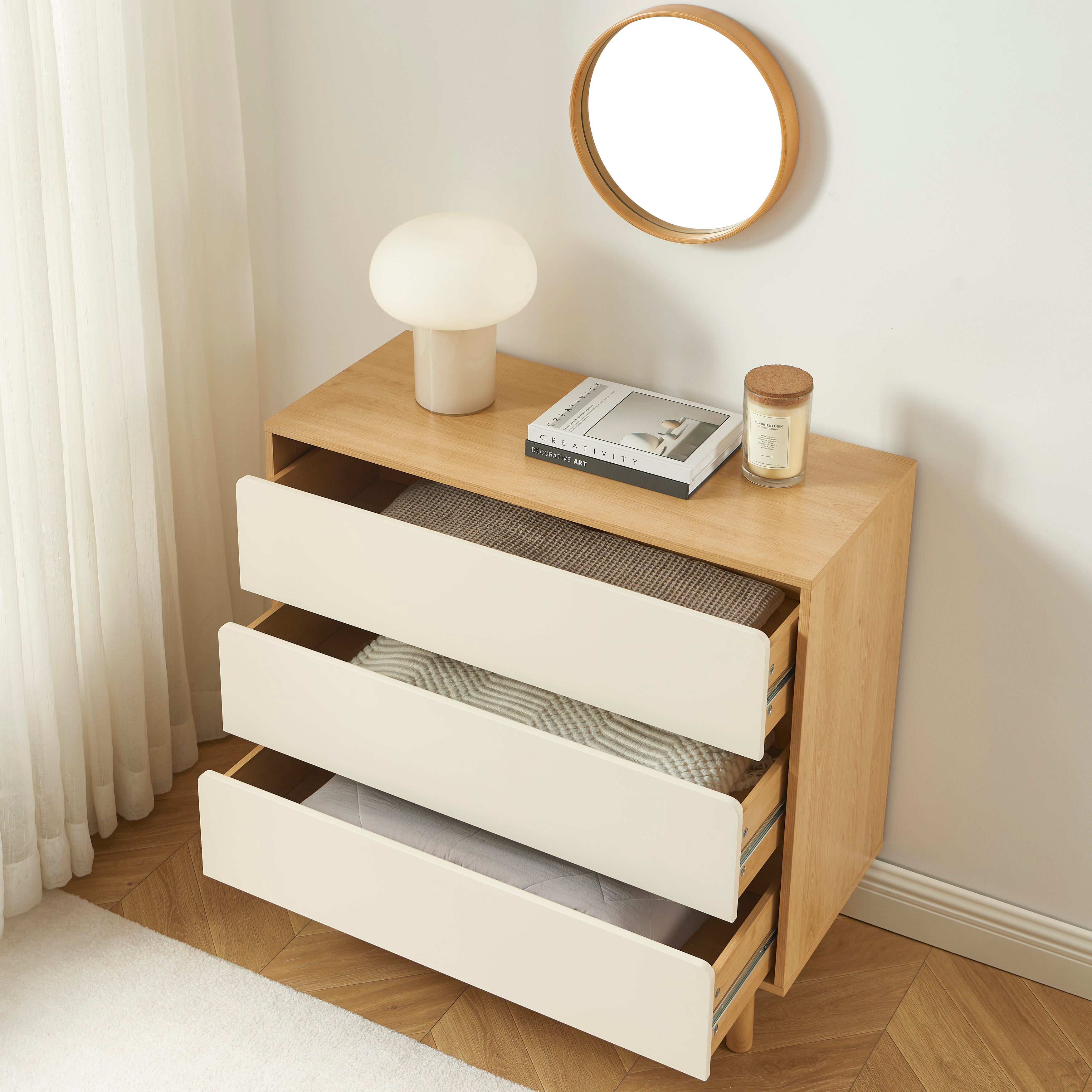 THALIA Chest of Drawers with Storage – Beige