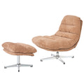 Swivel Armchair Themis 1 Seater + Repose-pieds Fabric Terracotta – Terracotta